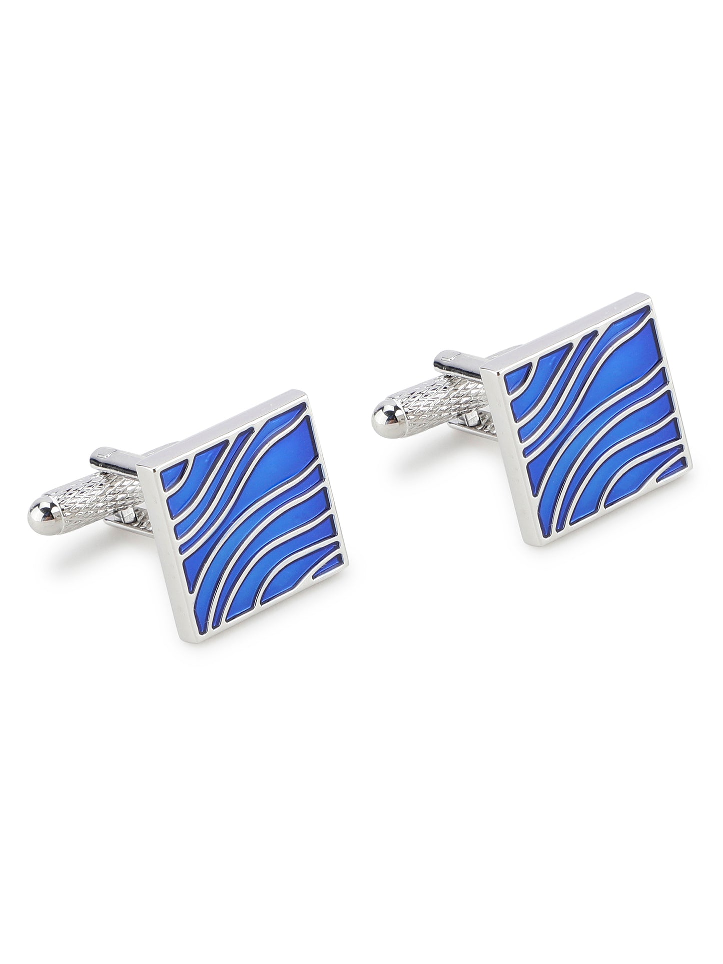 Alvaro Castagnino Blue & Silver Coloured Cufflink for Men