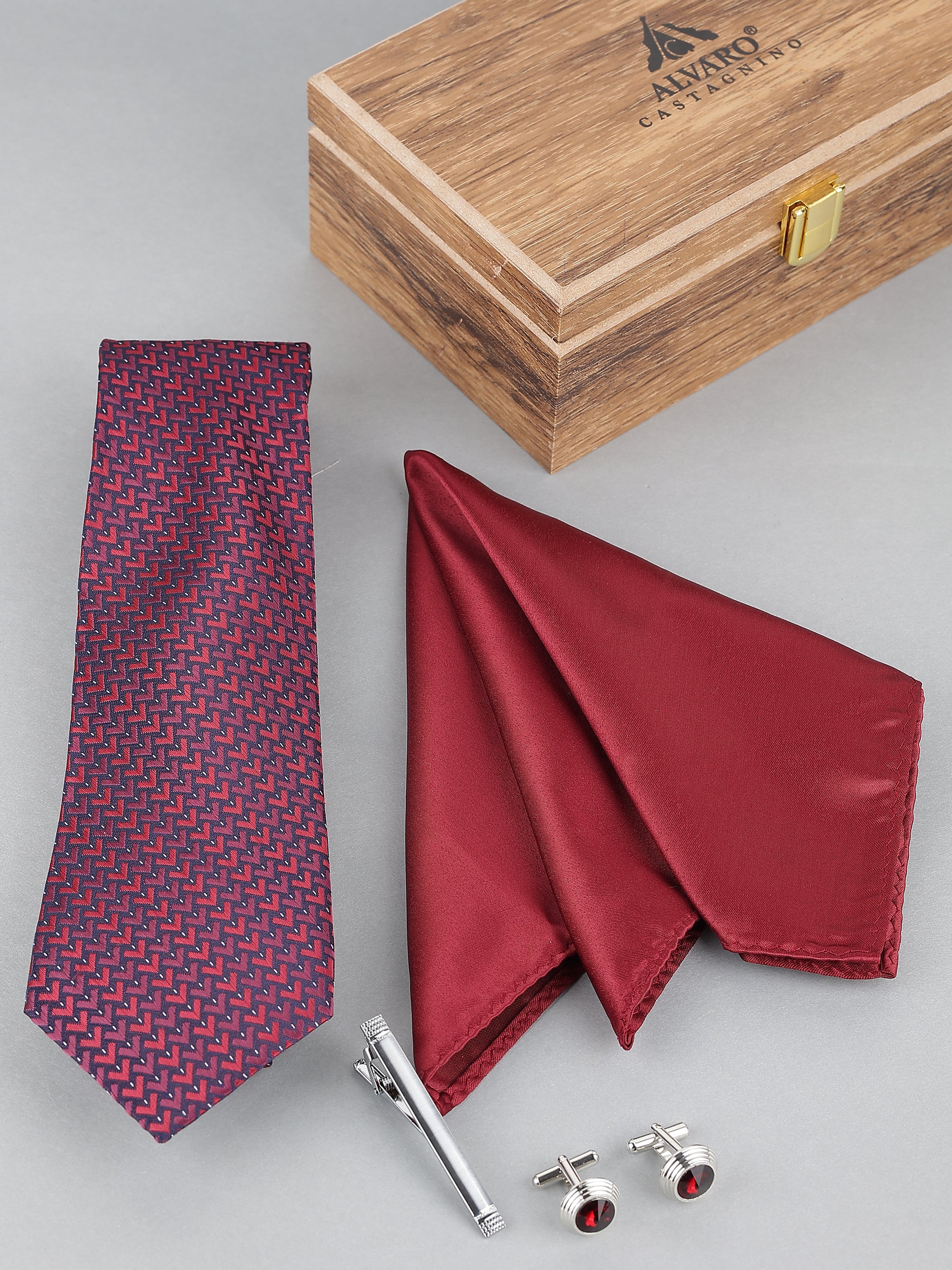 Maroon Geometric Gift Set