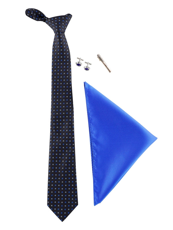 Alvaro Castagnino Men Black & Blue Set Of 4 Accessory Gift Set