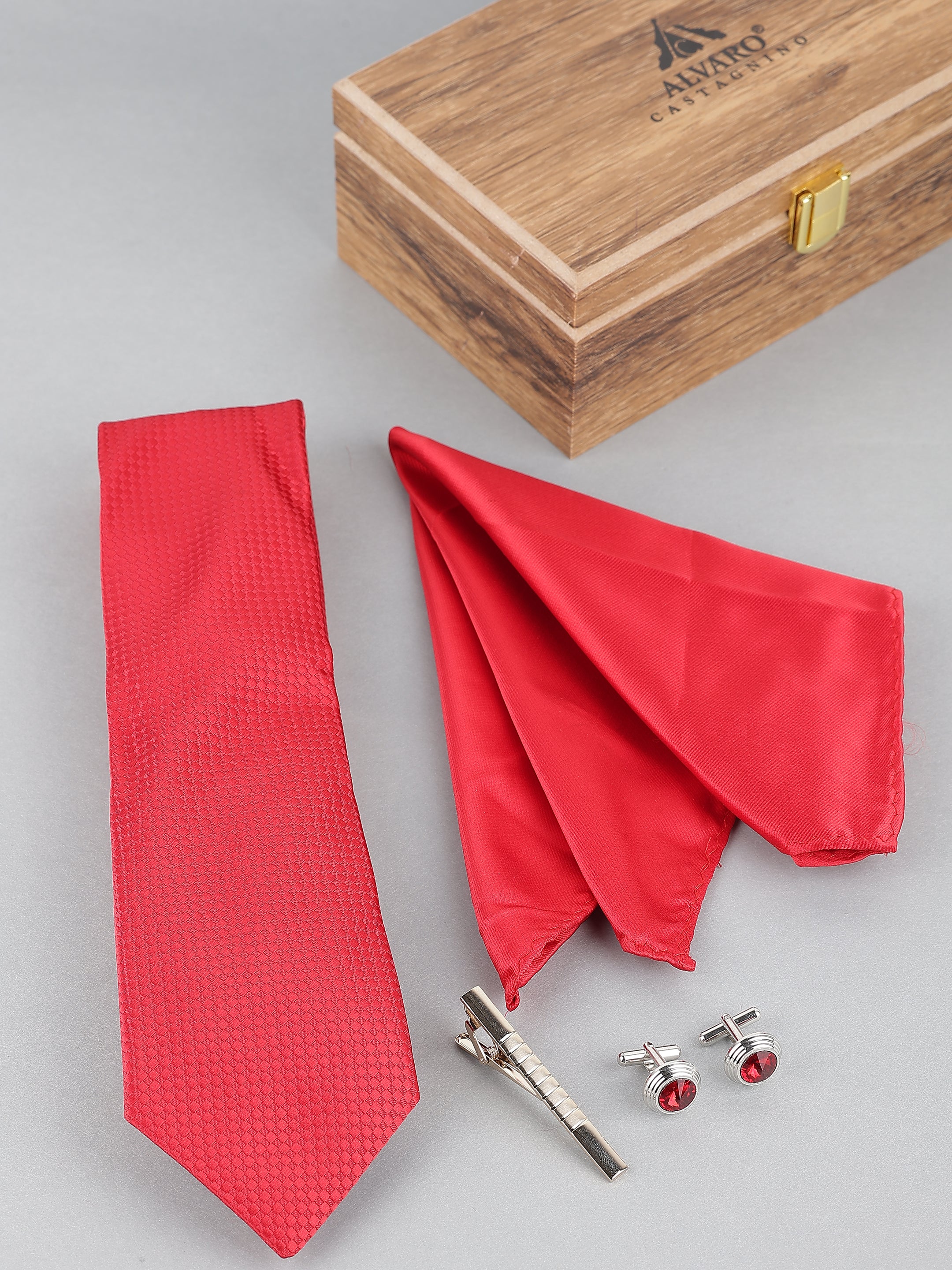 Red Grid Texture Gift Set