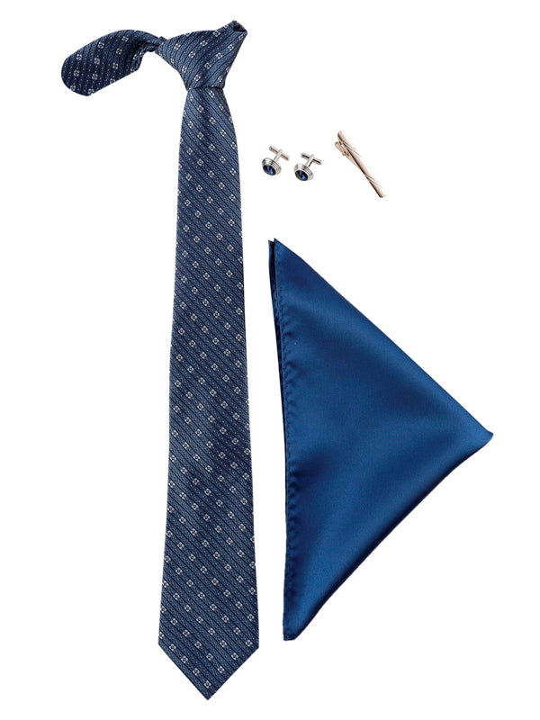 Alvaro Castagnino Men Blue & White Set Of 4 Accessory Gift Set