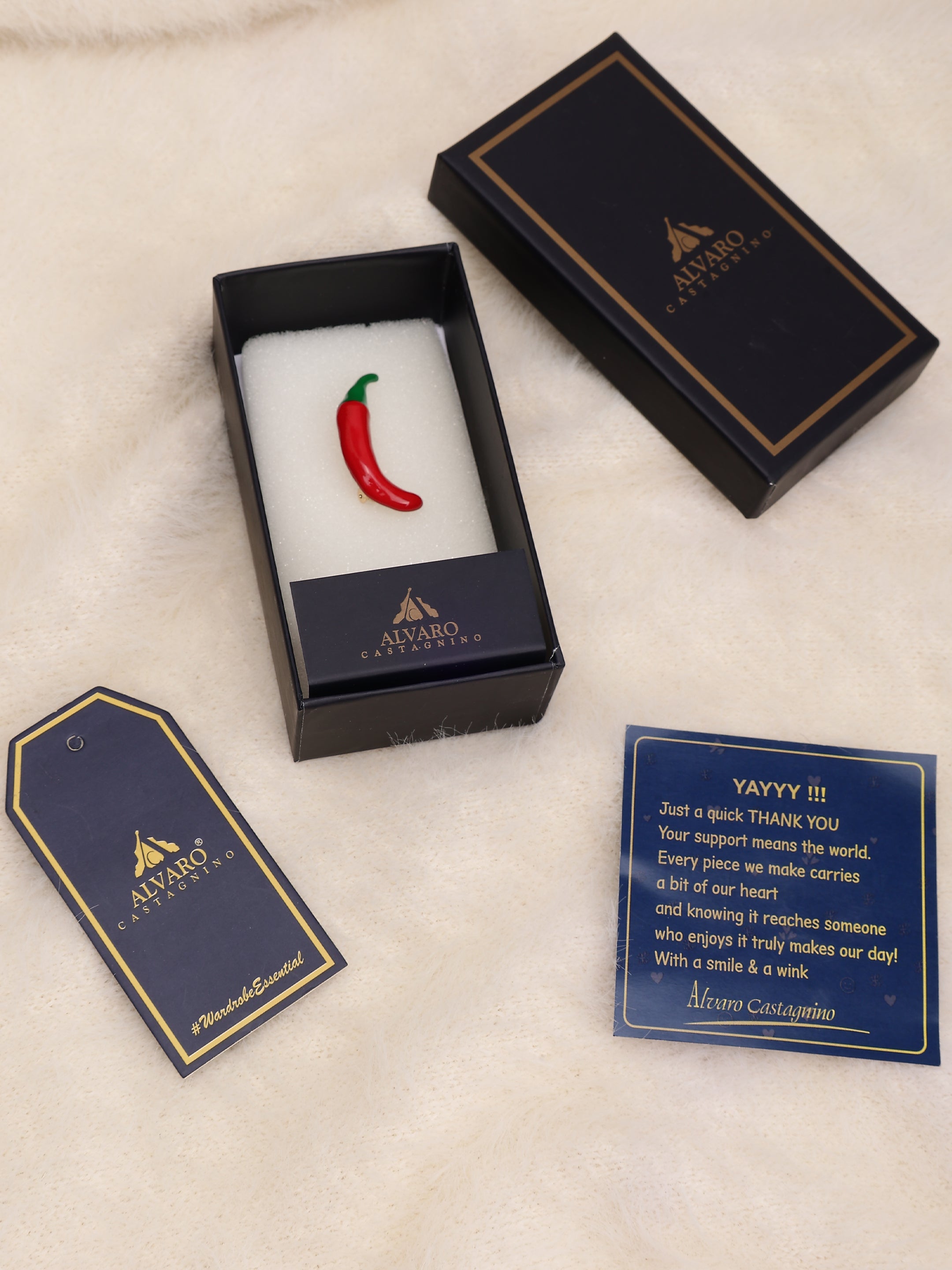 Spicy Red Chili Enamel Brooch