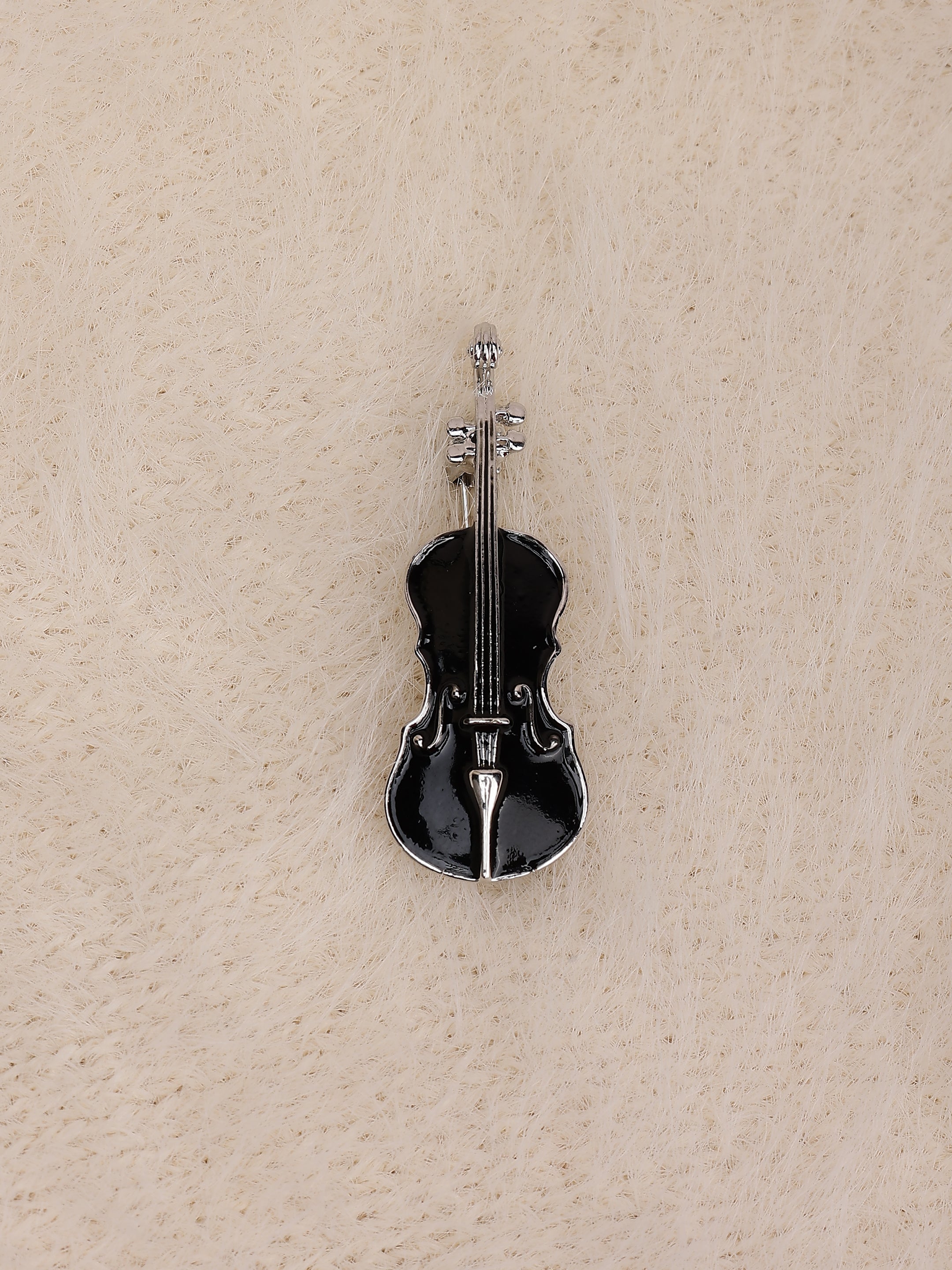 Onyx Black Cello Brooch