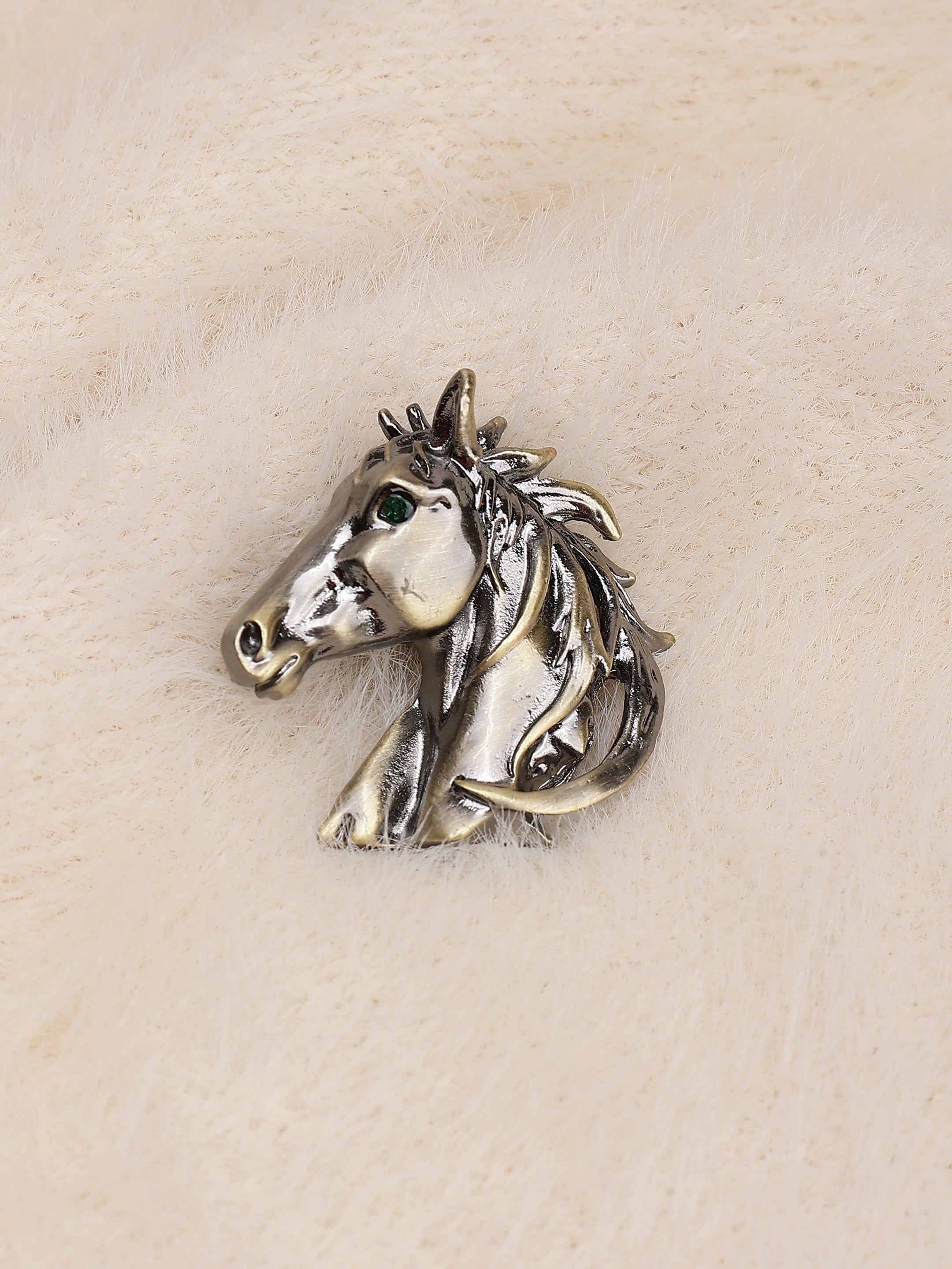 Antique Silver Stallion Brooch