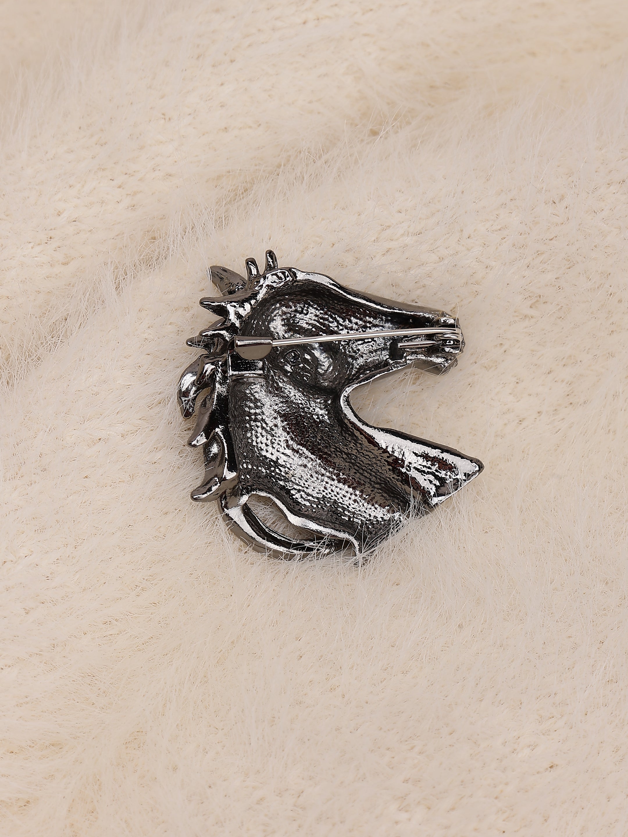 Antique Silver Stallion Brooch