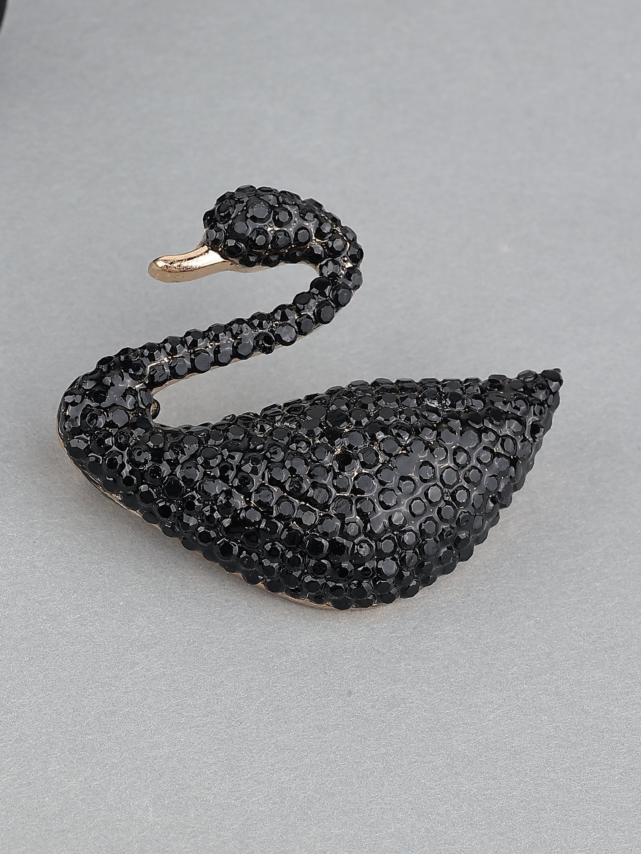 Swan Design Stone Studded Brooch