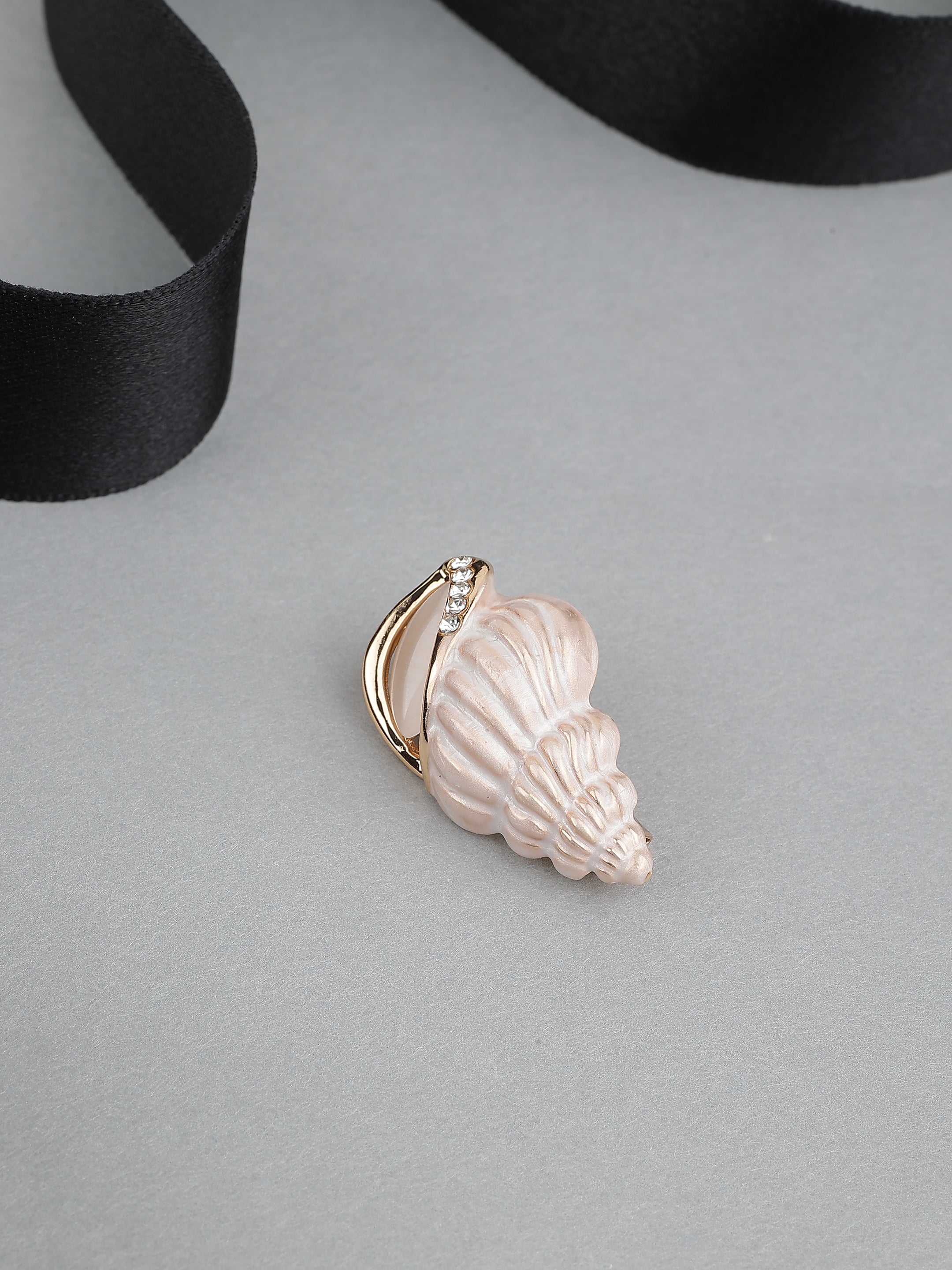 Seashell Stone Studded Brooch