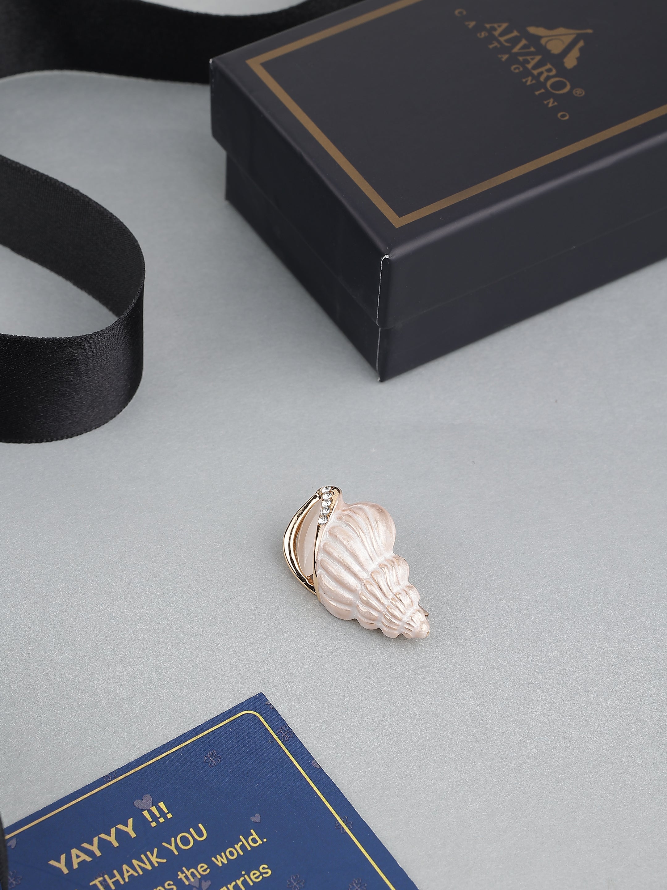 Seashell Stone Studded Brooch