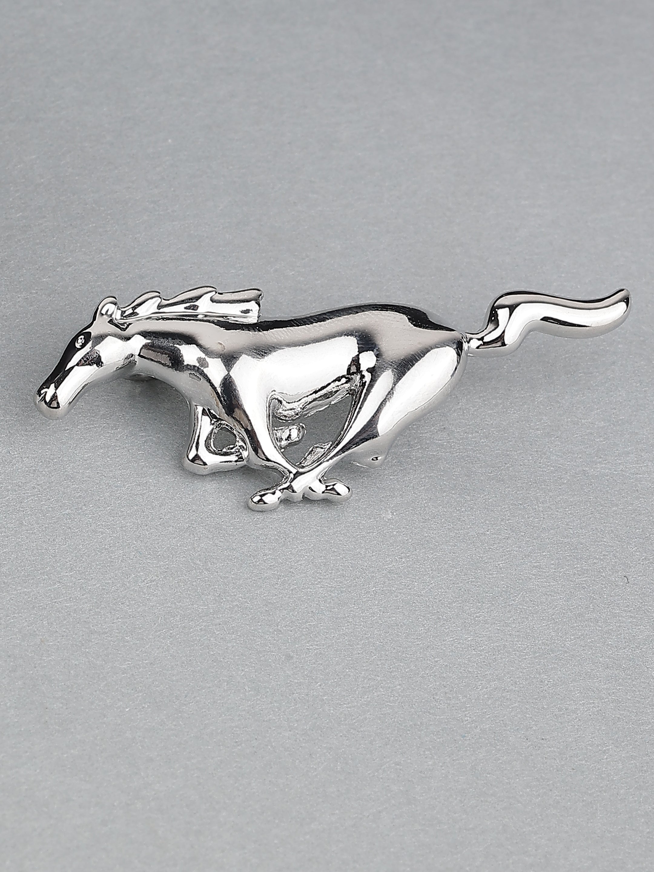 Silver-Tone Running Horse Brooch
