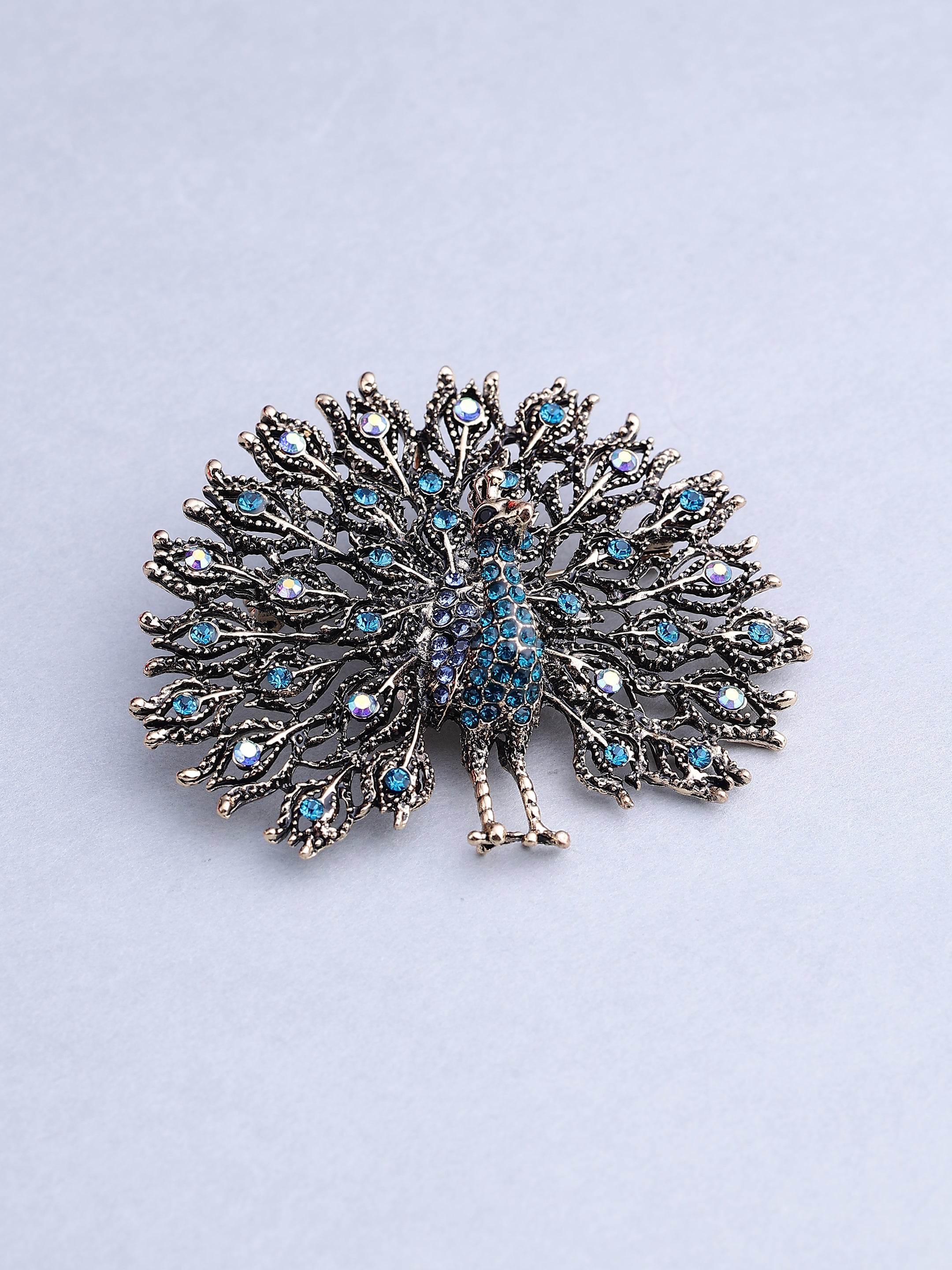 Gold Peacock Brooch