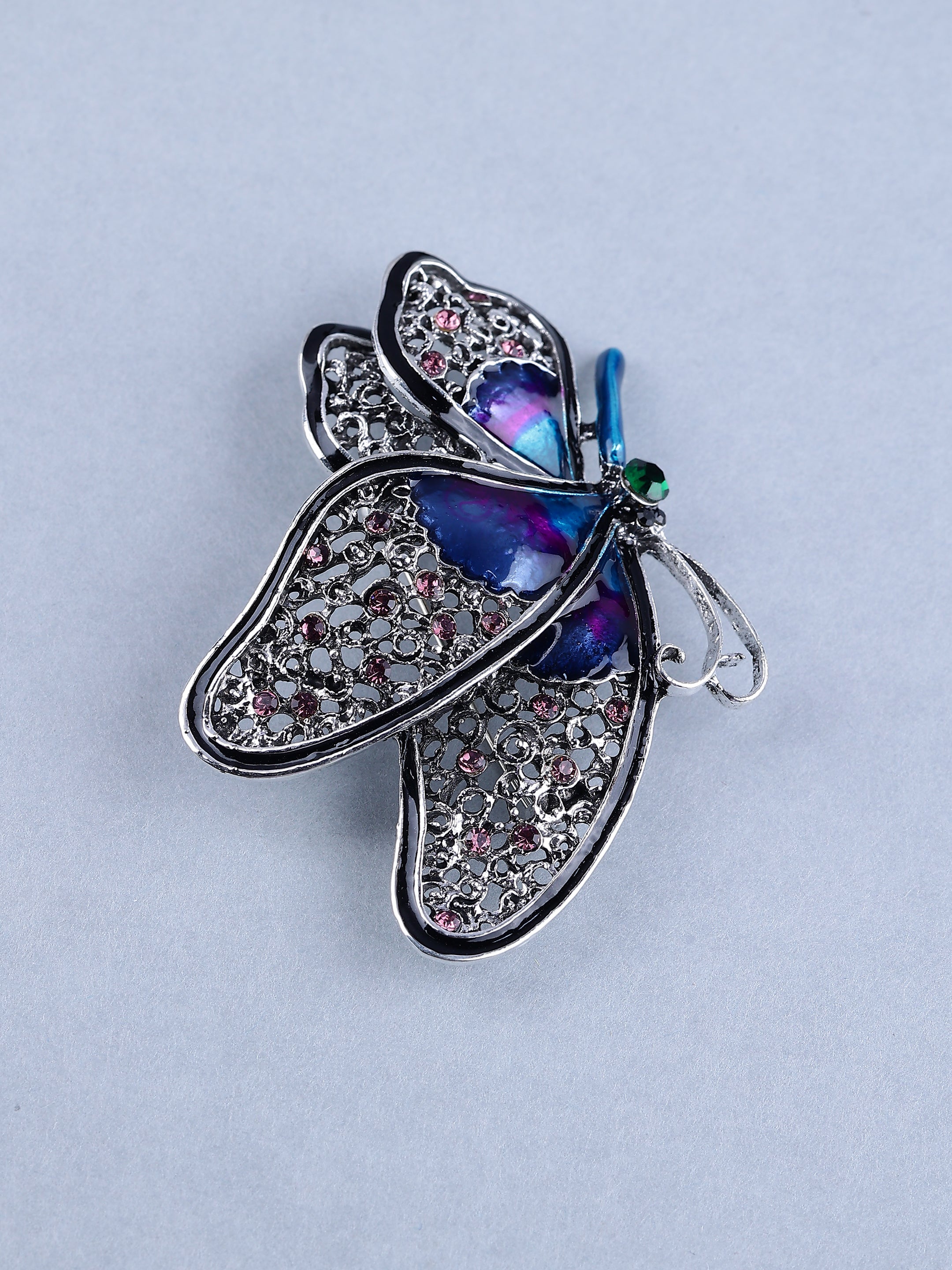 Vintage-Inspired Filigree Butterfly Brooch