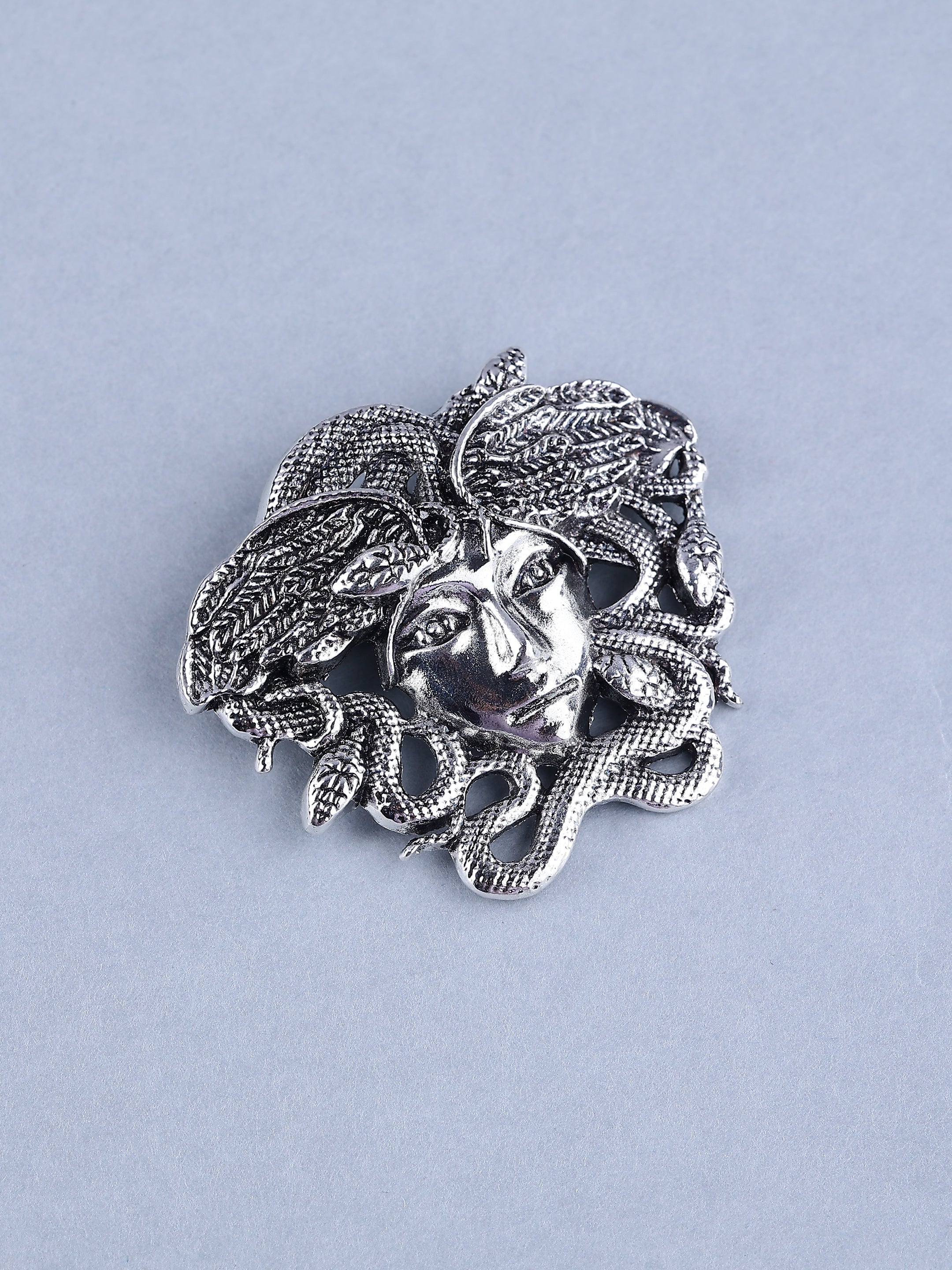Antique Silver Medusa Brooch