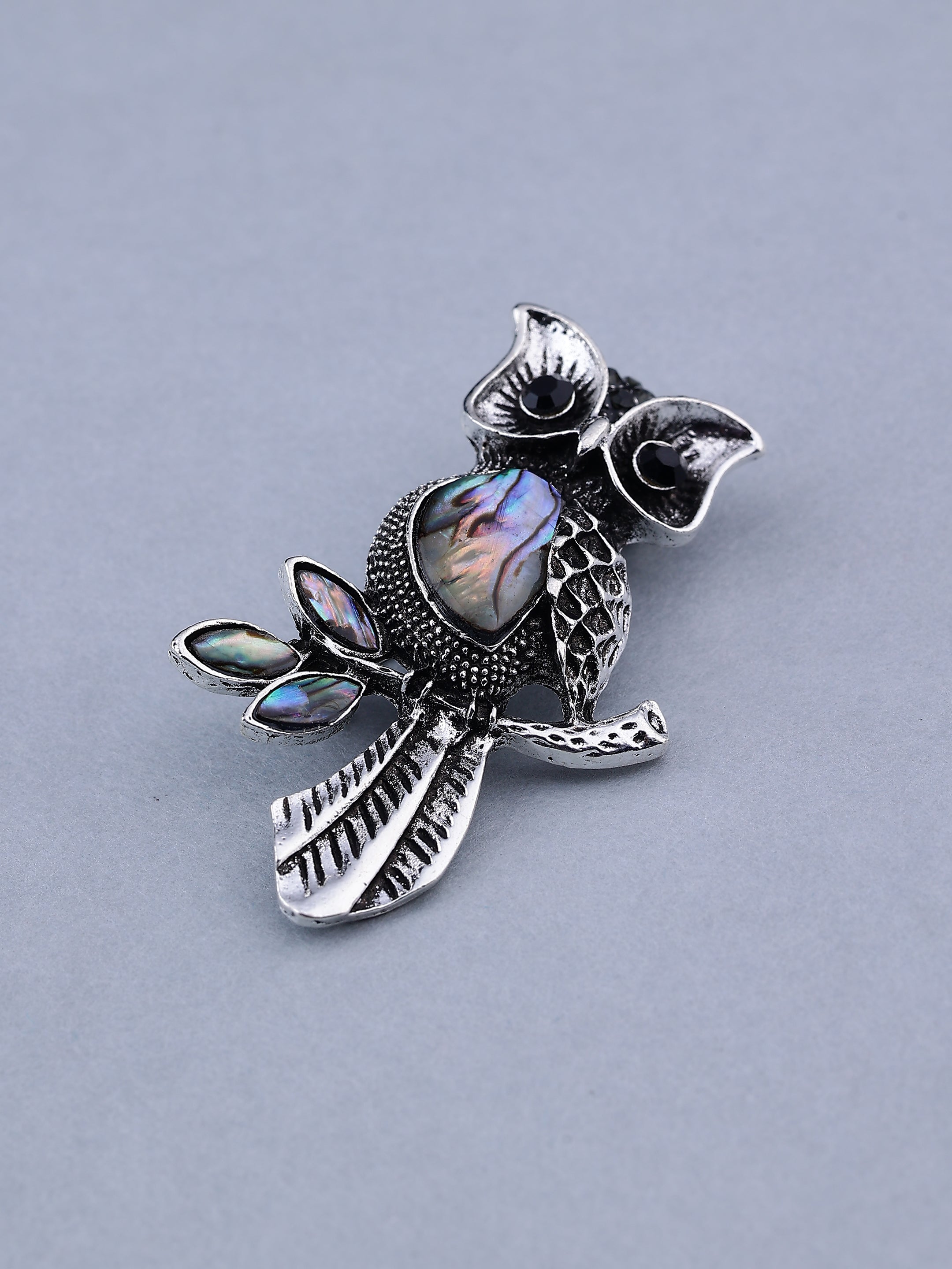 Silver Regal Owl Brooch