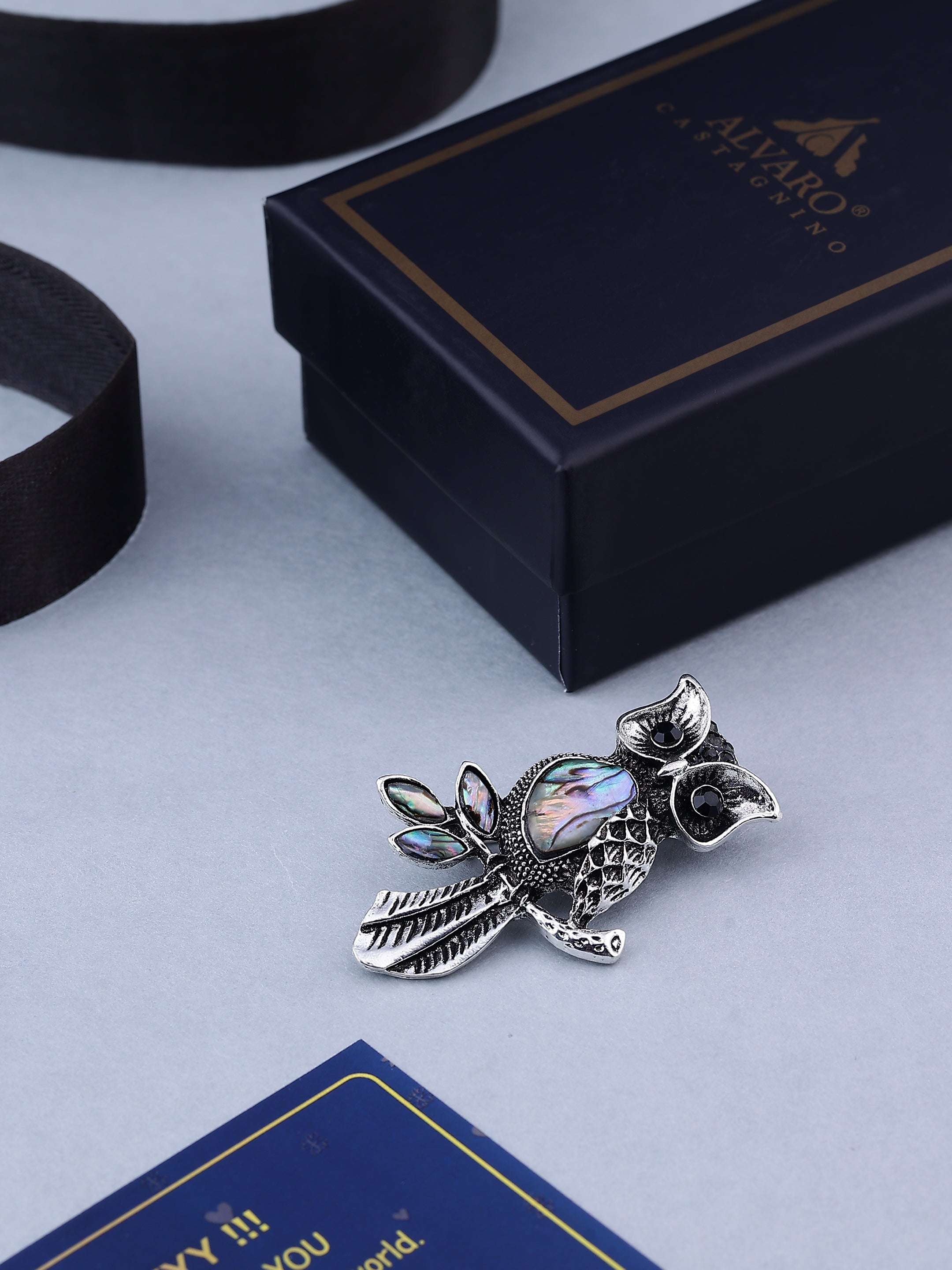 Silver Regal Owl Brooch