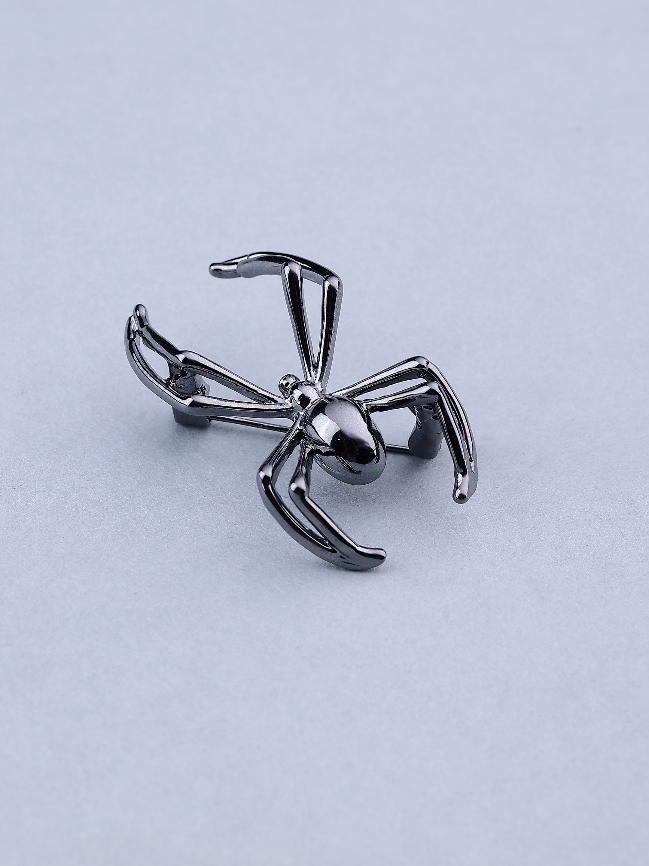 Black Spider Brooch Pin