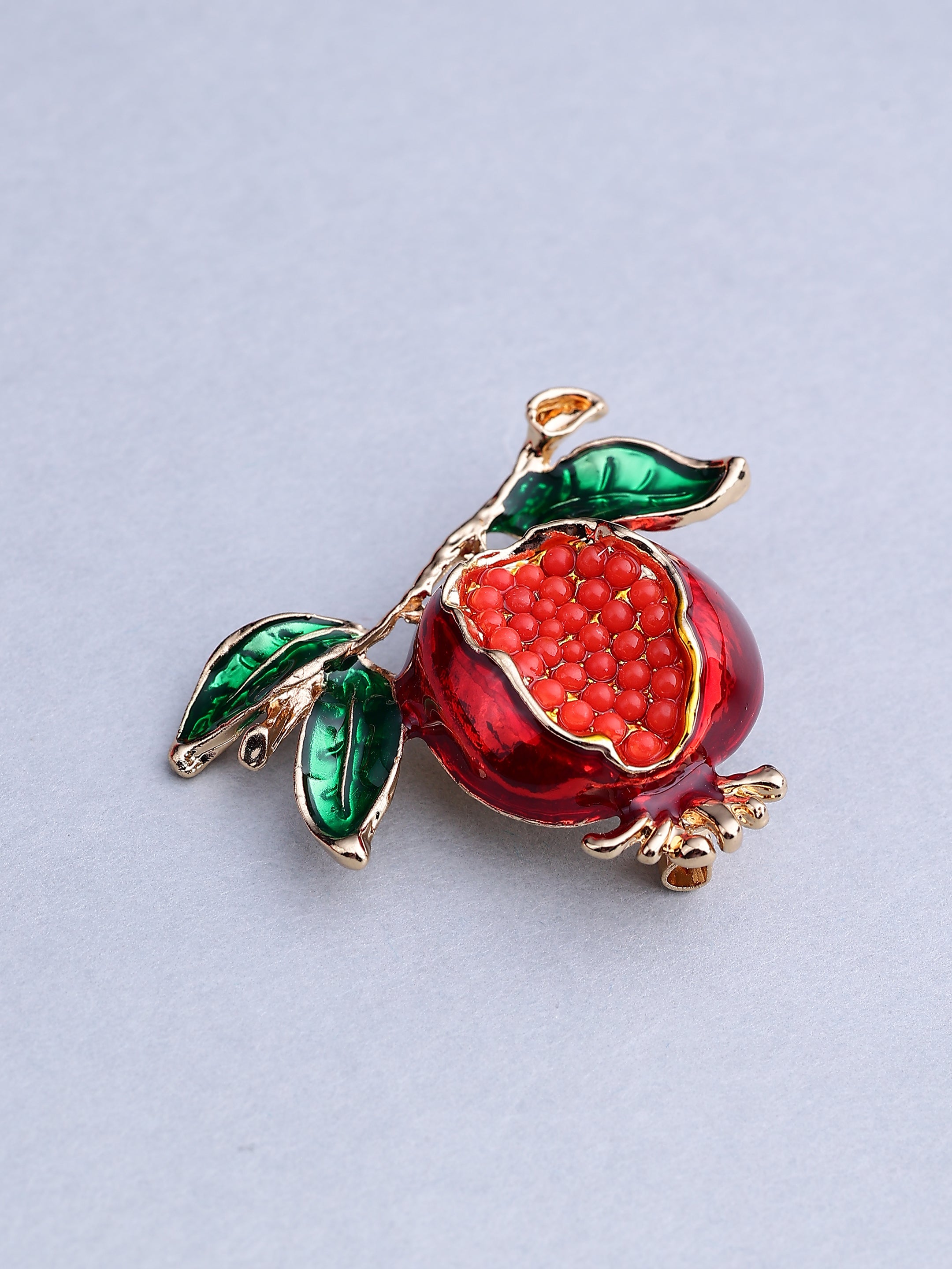 Golden Pomegranate Branch Brooch