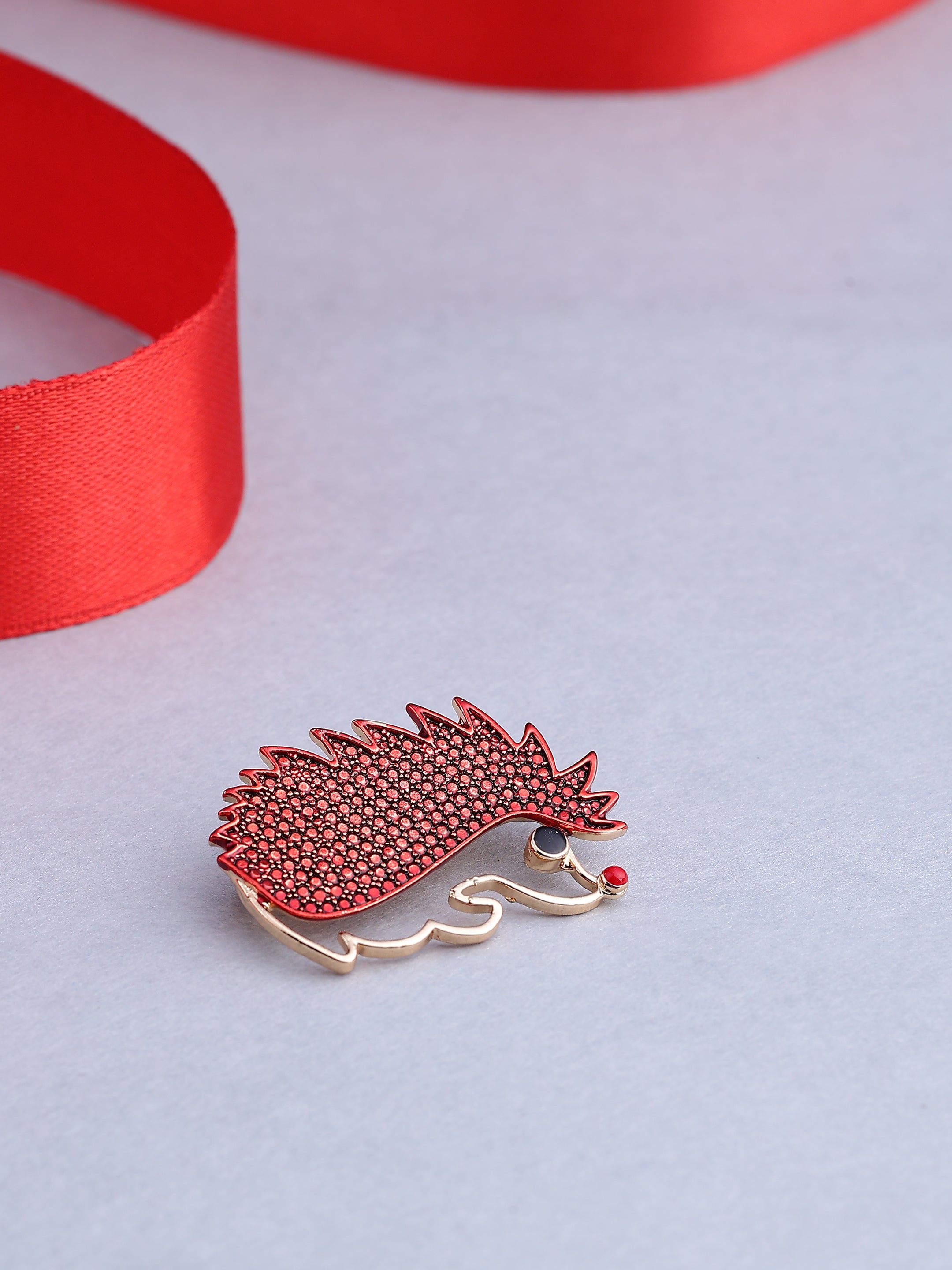 Elegant Crystal Hedgehog Brooch