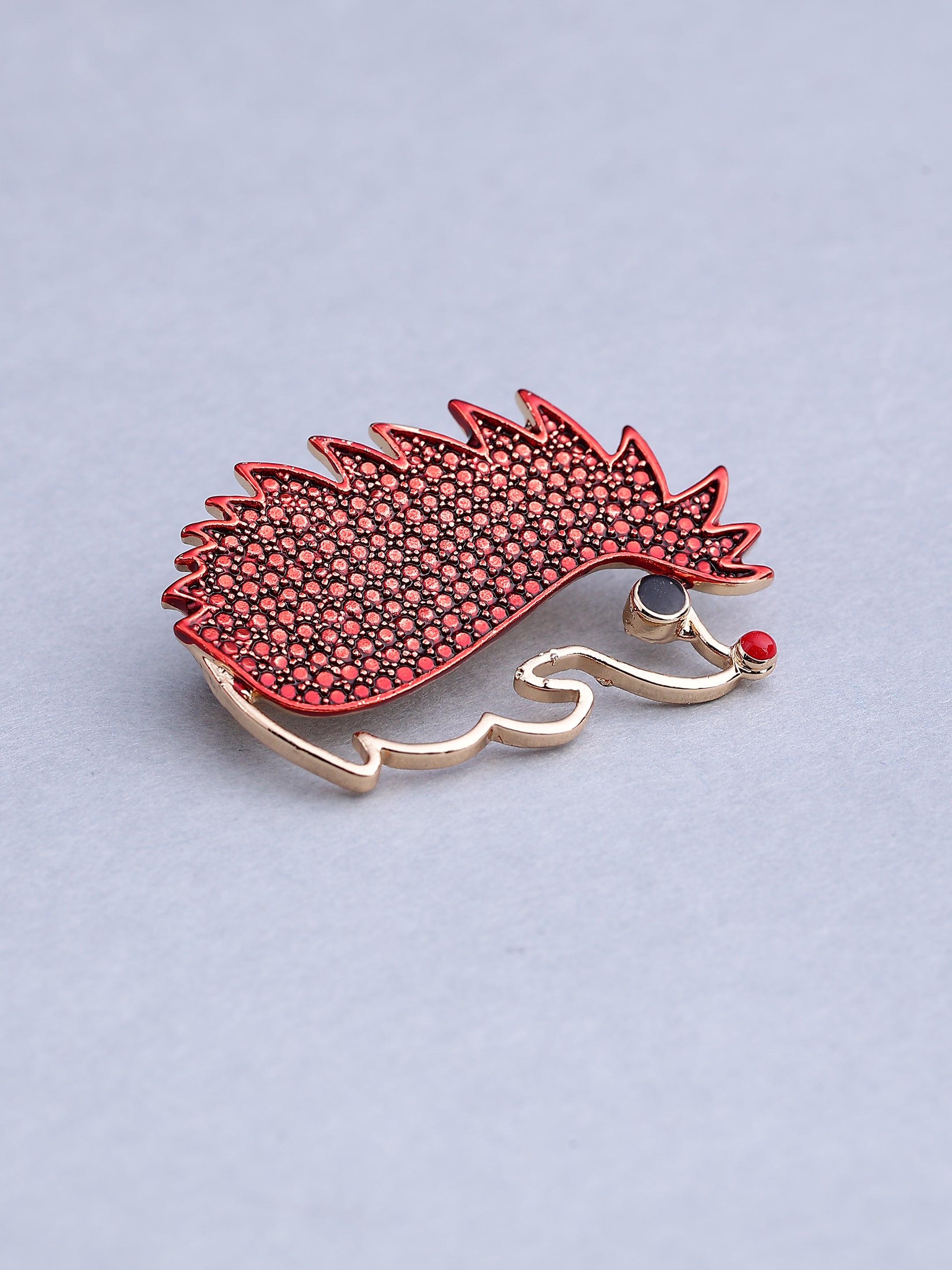 Elegant Crystal Hedgehog Brooch