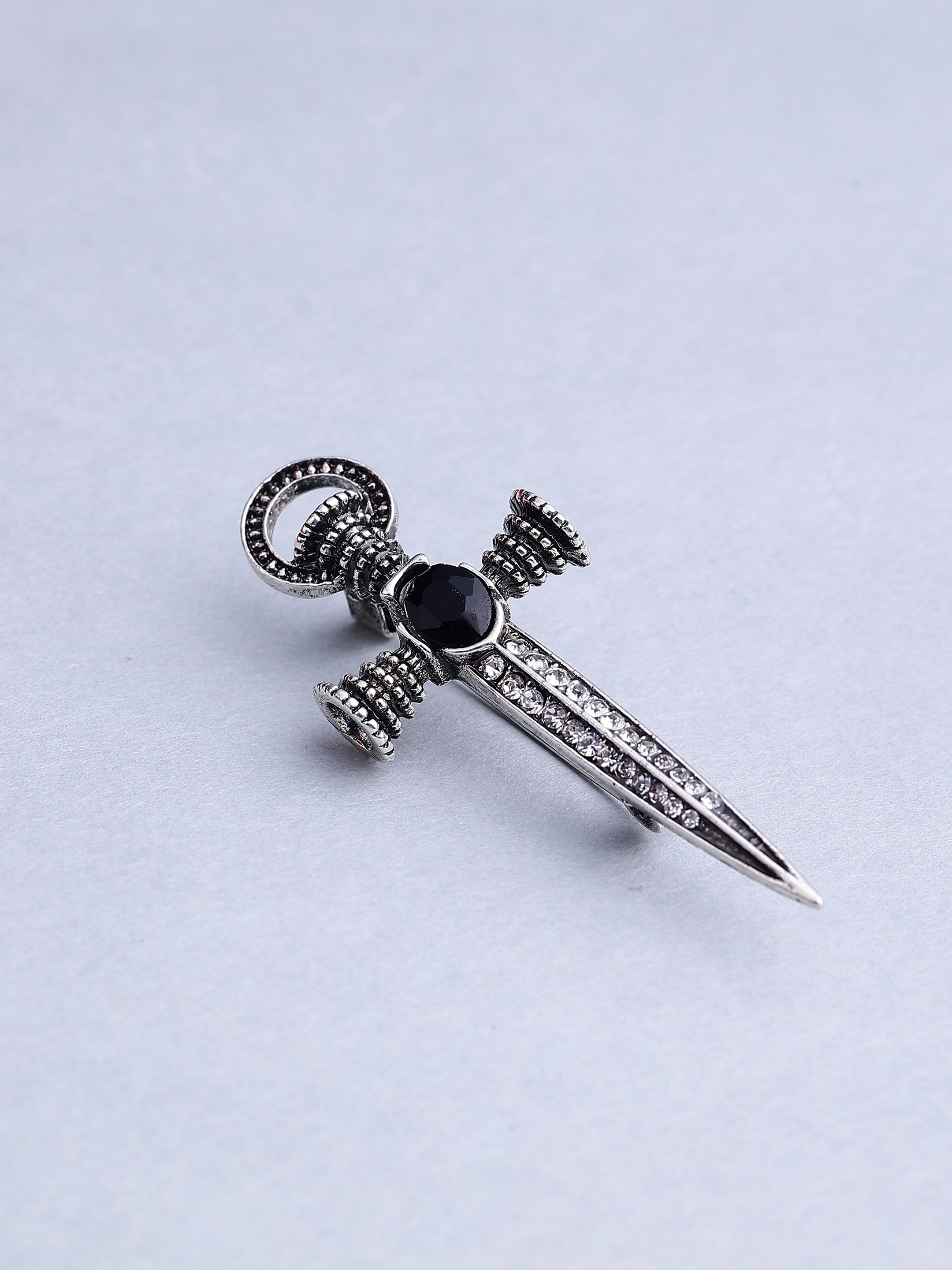 Vintage Crystal Dagger Men's Brooch