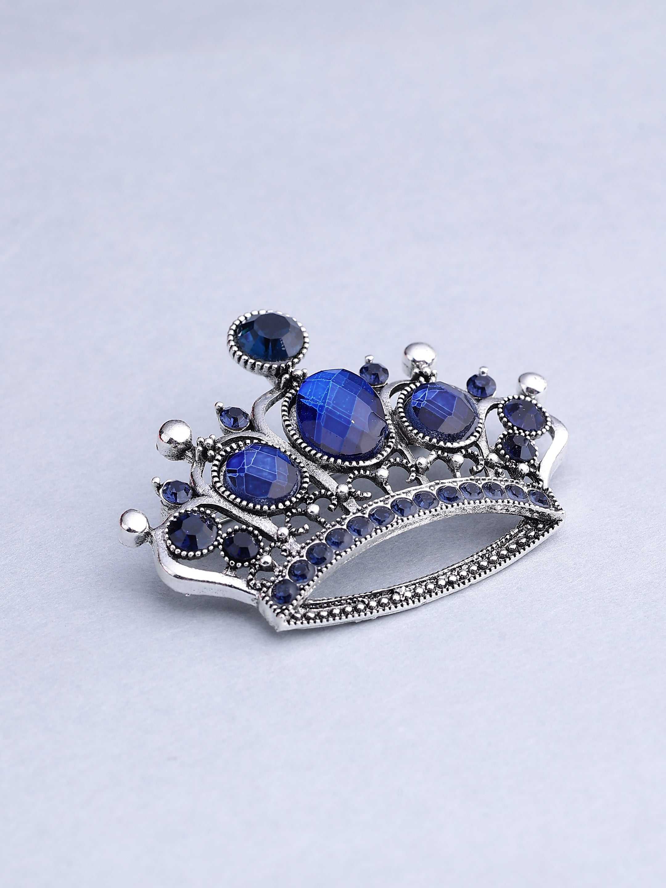 Regal Crystal Crown Brooch