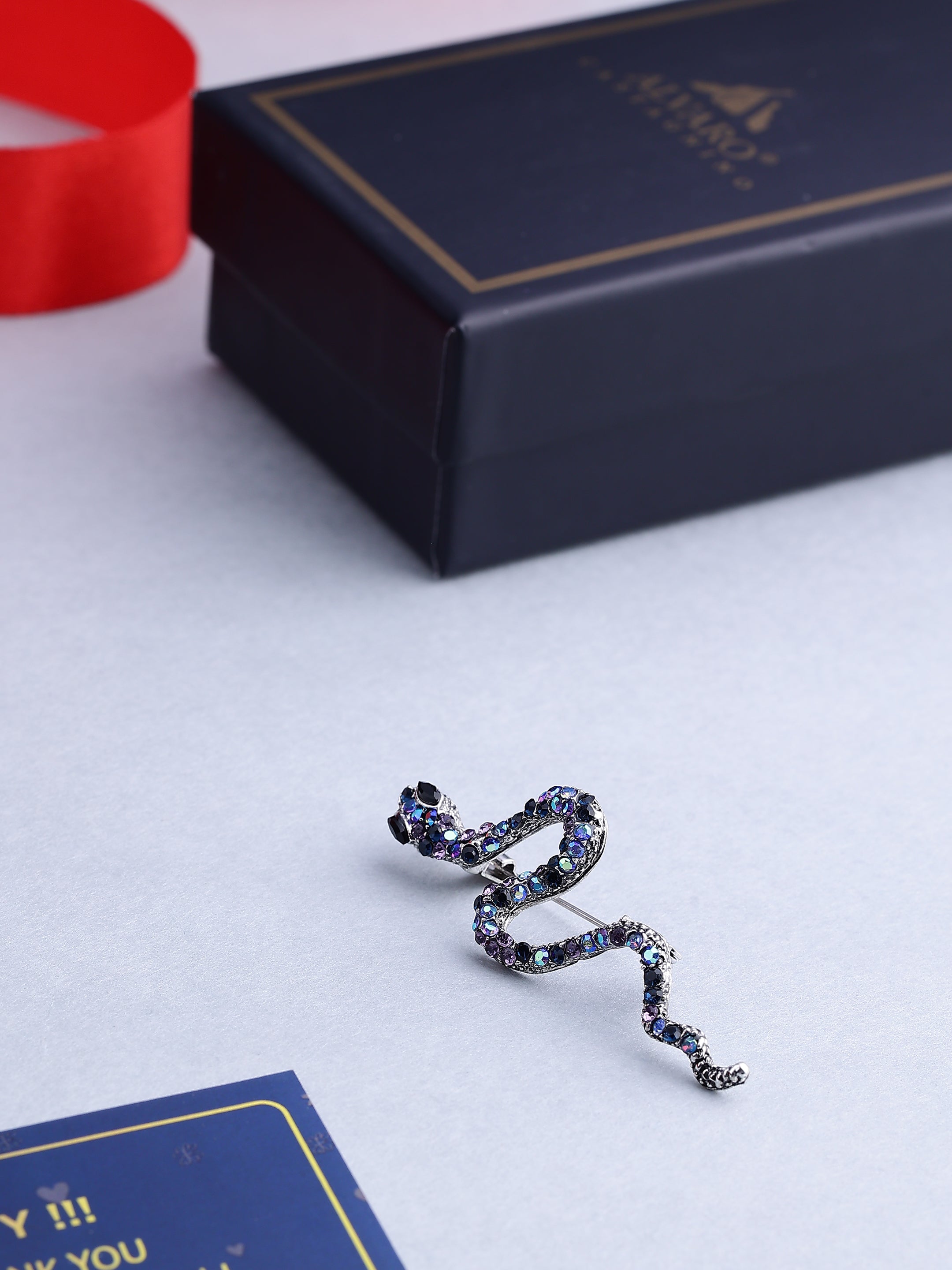 Vintage Crystal Serpentine Men's Brooch