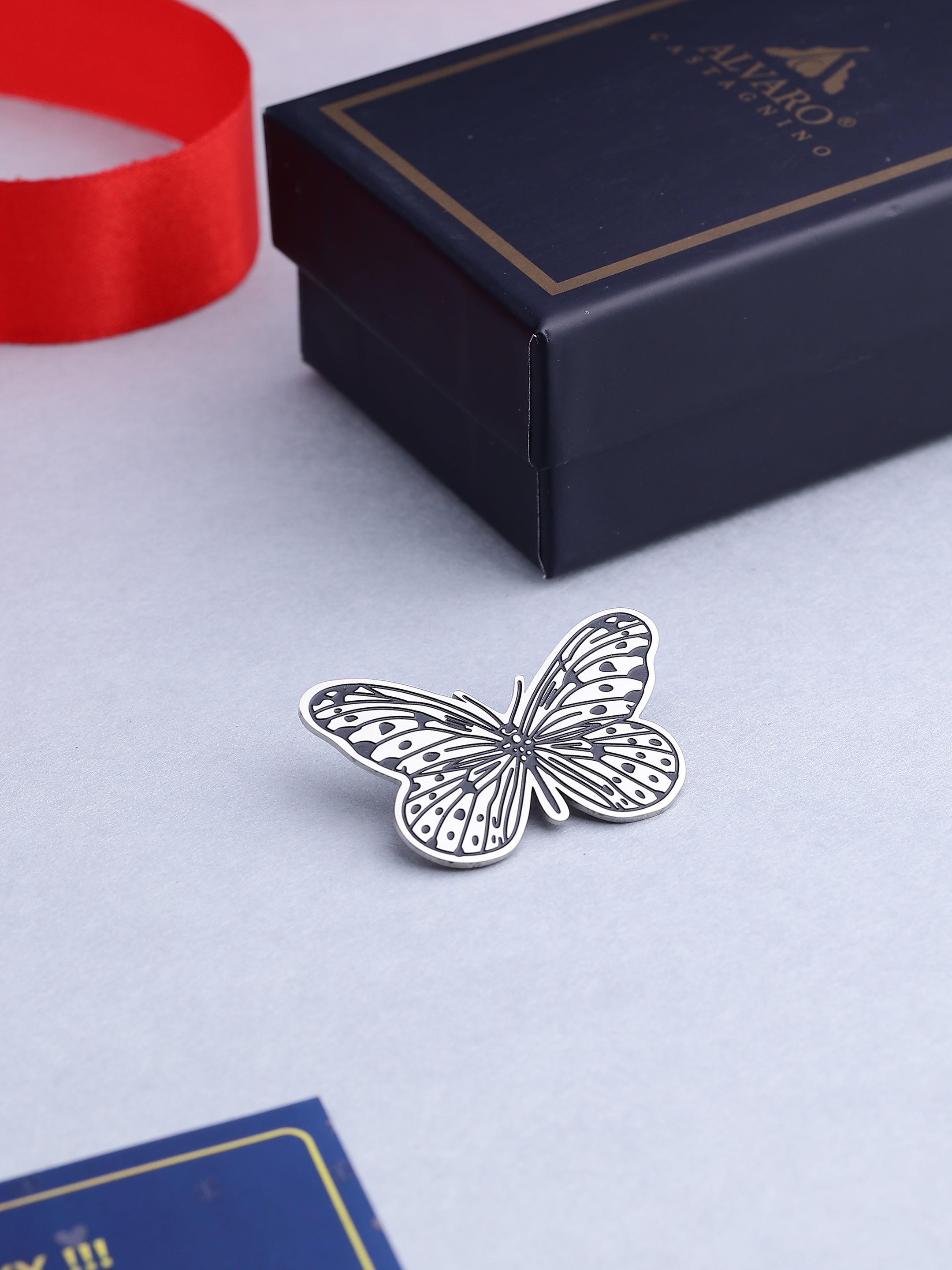 Minimalist Butterfly Silver Brooch