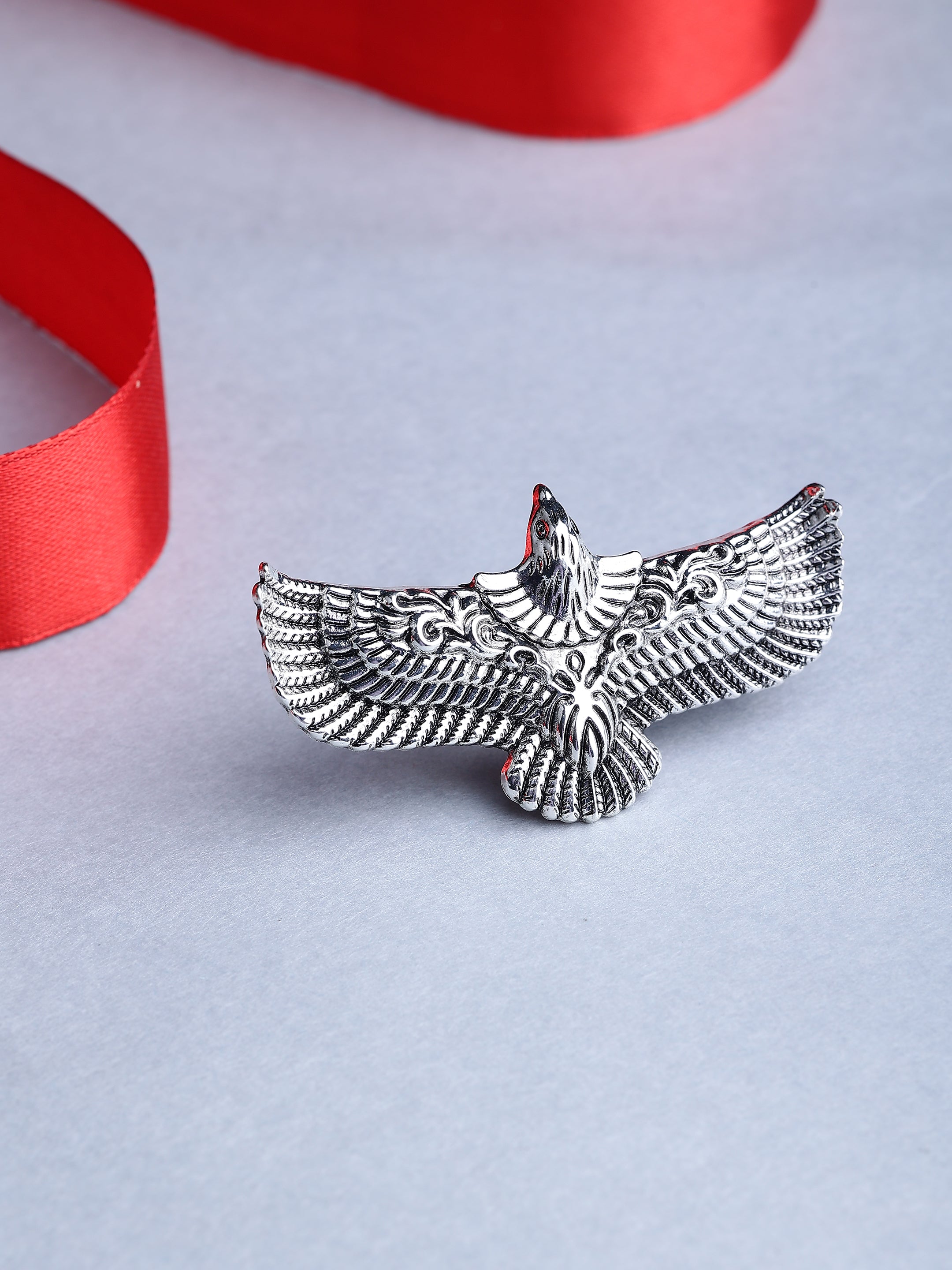 Imperial Eagle Silver Tie Ring