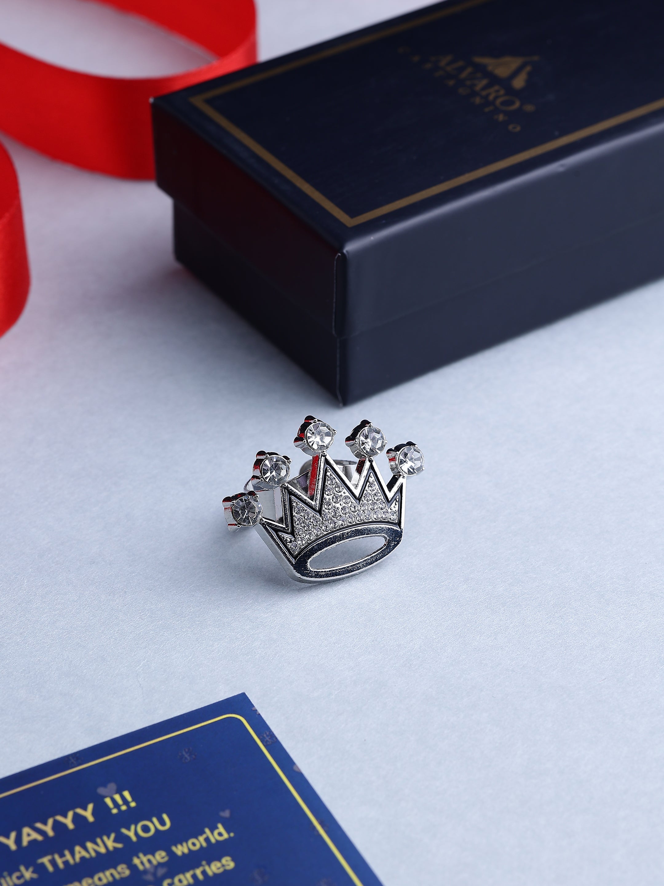Royal Crown Crystal Tie Ring