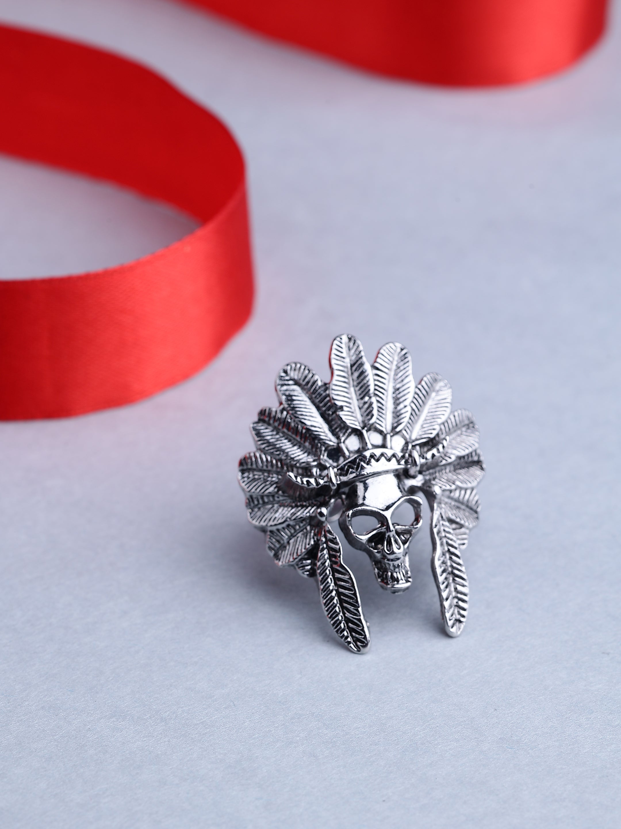 Tribal Skull Heritage Tie Ring