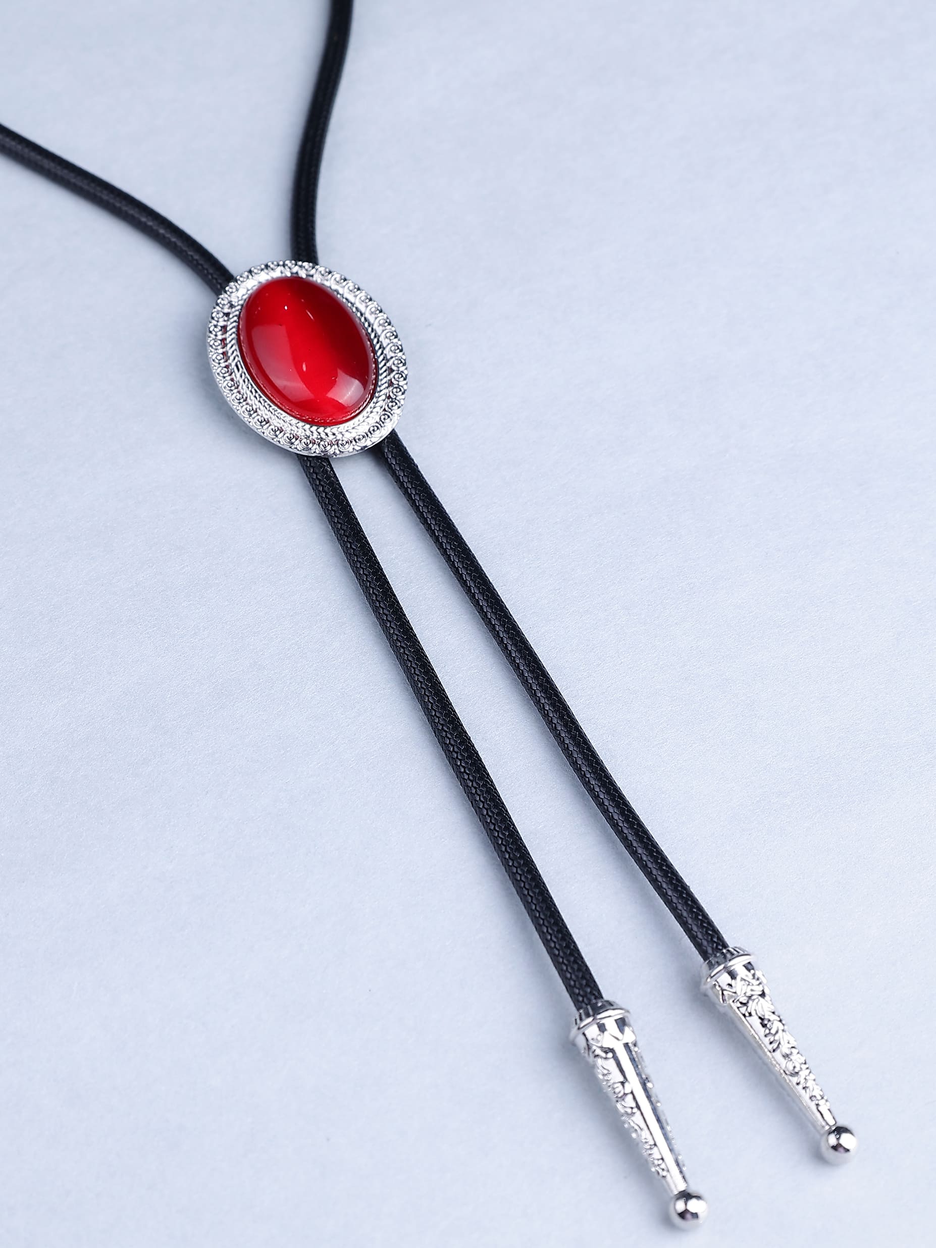 Red Stone Bolo Tie