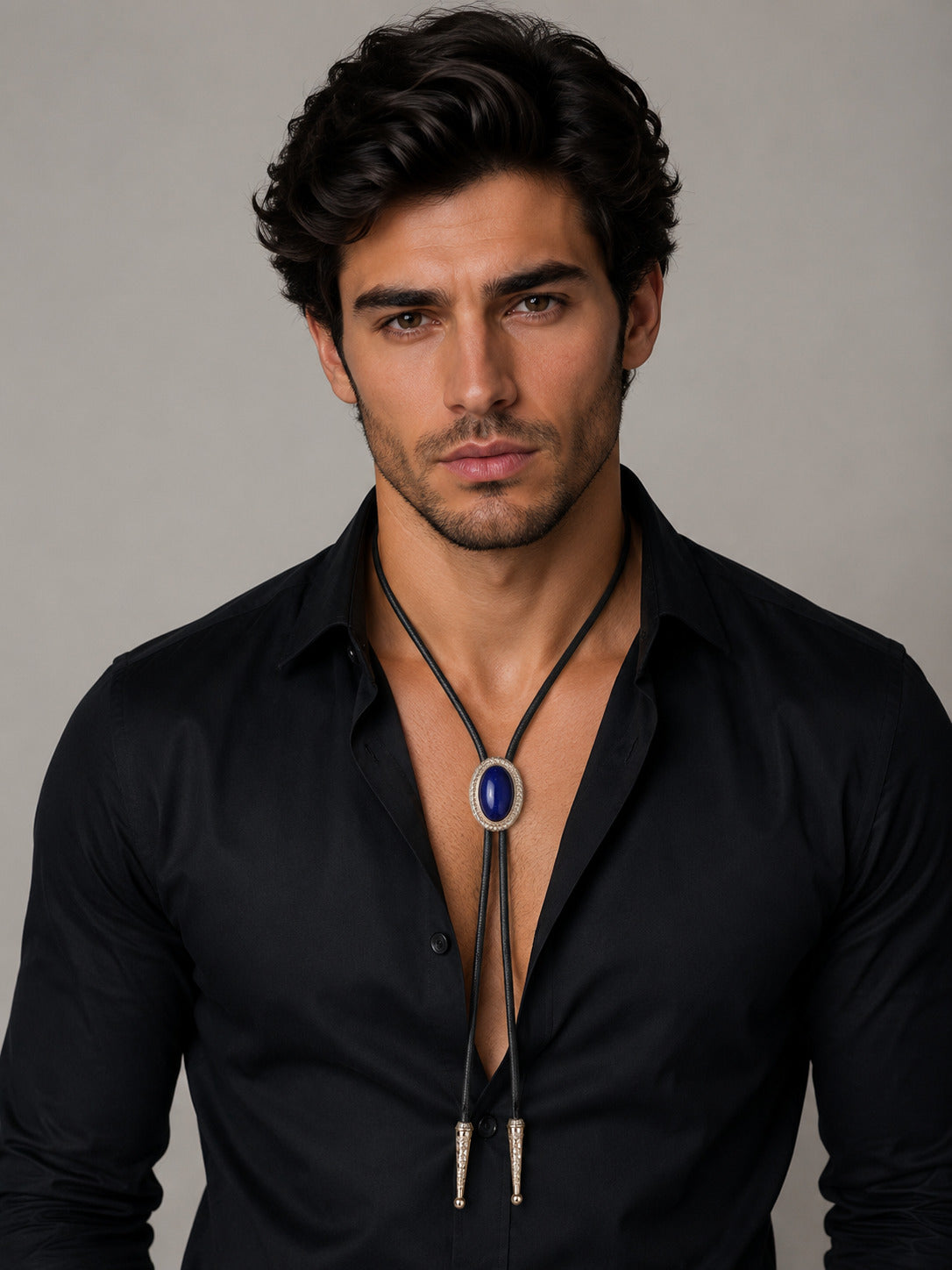 Blue Stone Bolo Tie
