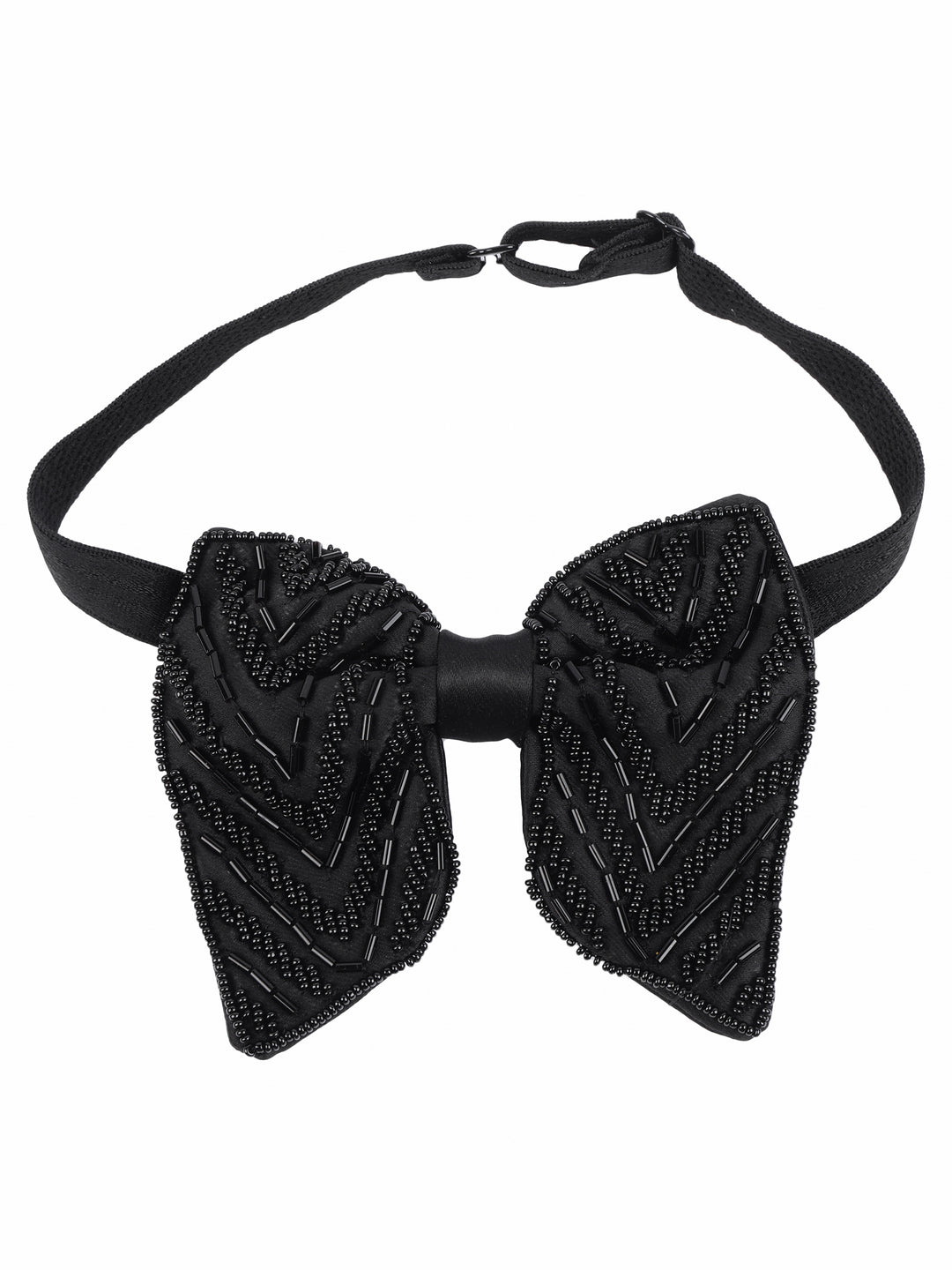 Alvaro Castagnino Men Black Embellished Butterfly Bow Tie