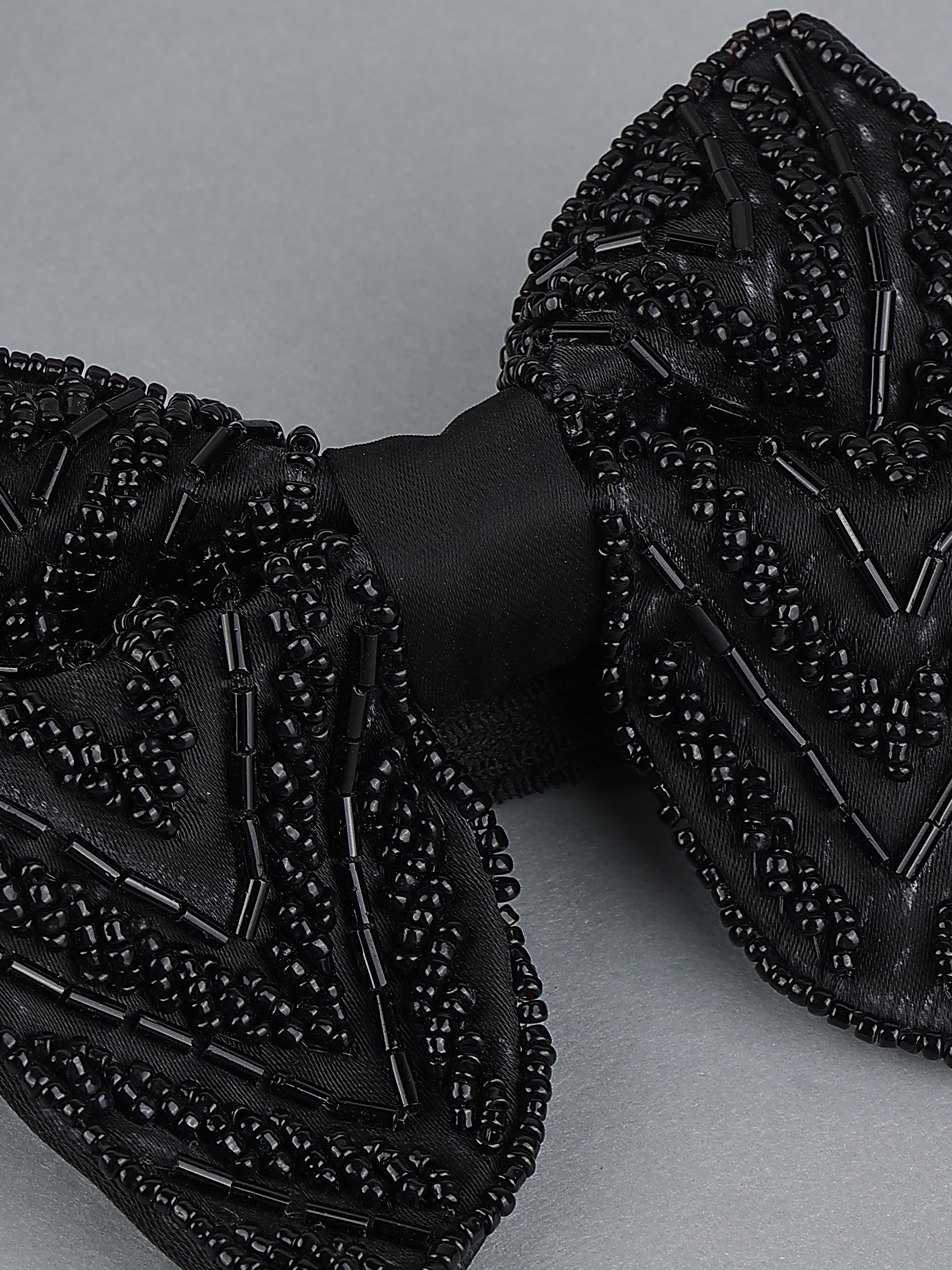 Black Embellished Bow Tie