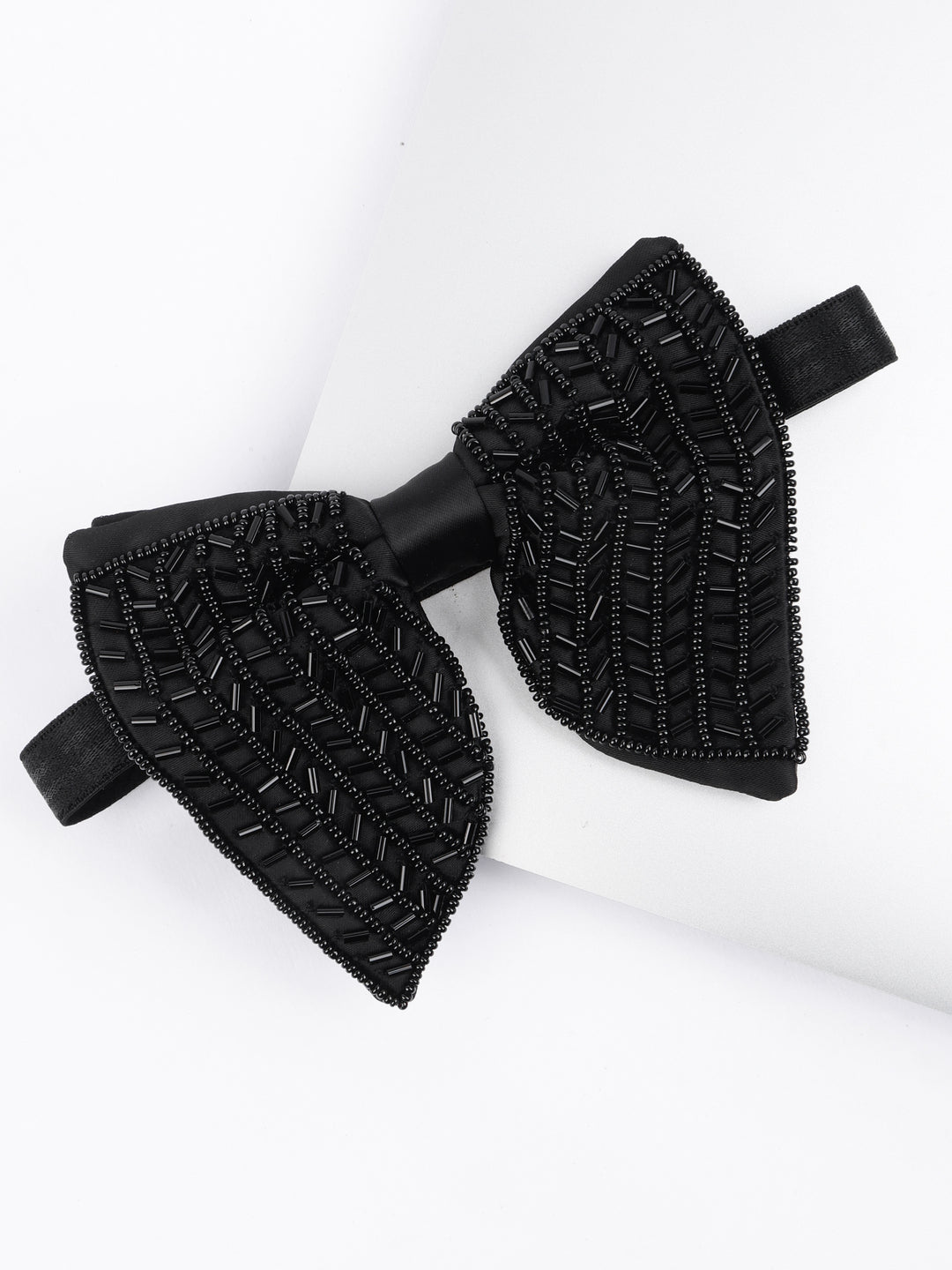 Alvaro Castagnino Men Black Embellished Butterfly Bow Tie