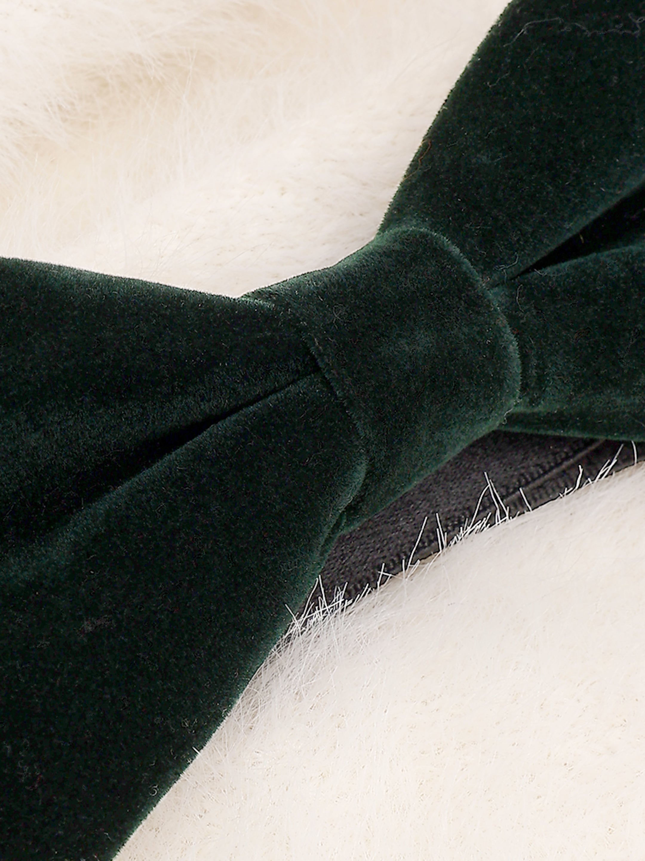 Bottle Green Velvet Bow Tie
