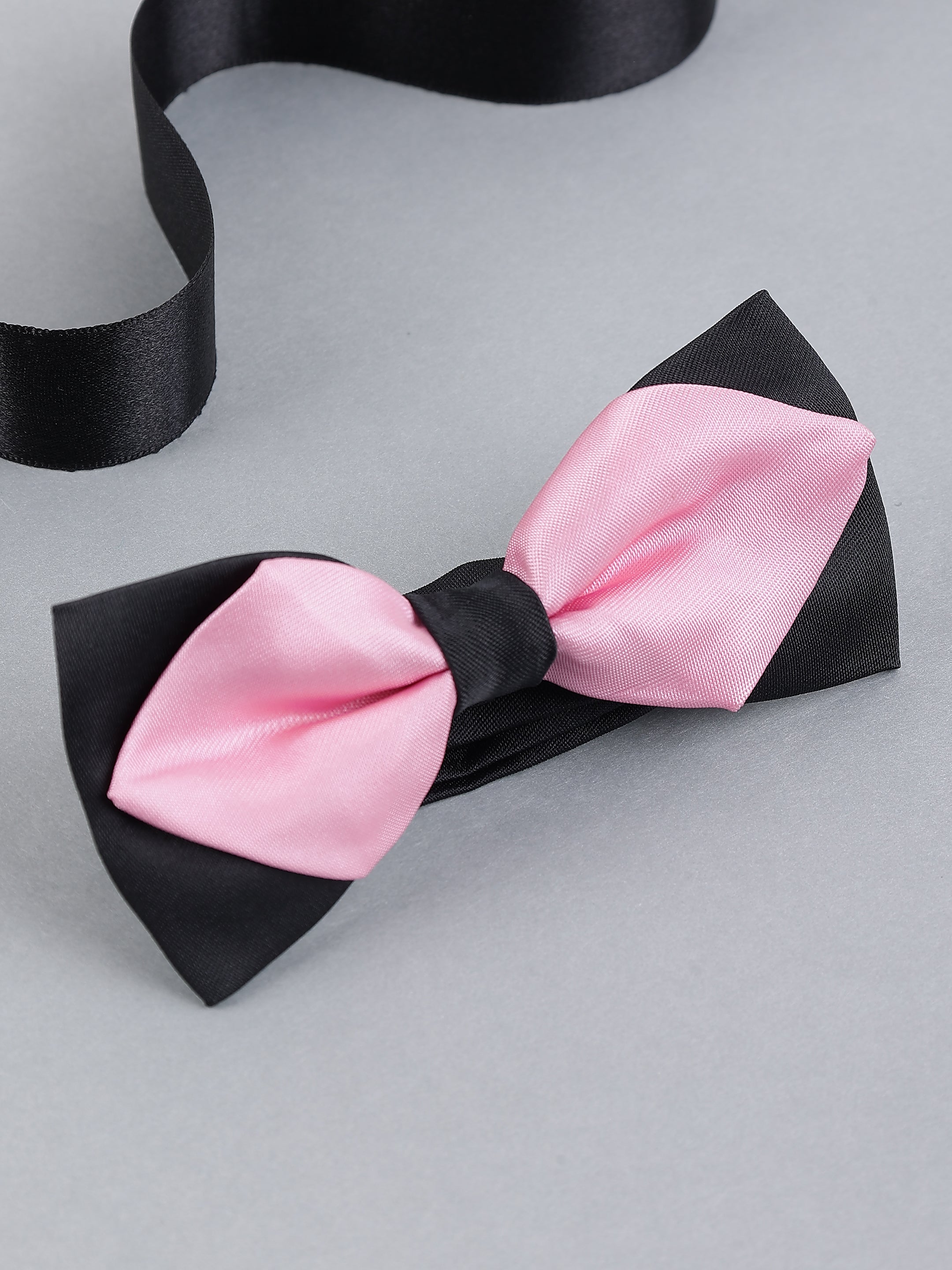 Dual-Tone Black & Pink Bow Tie