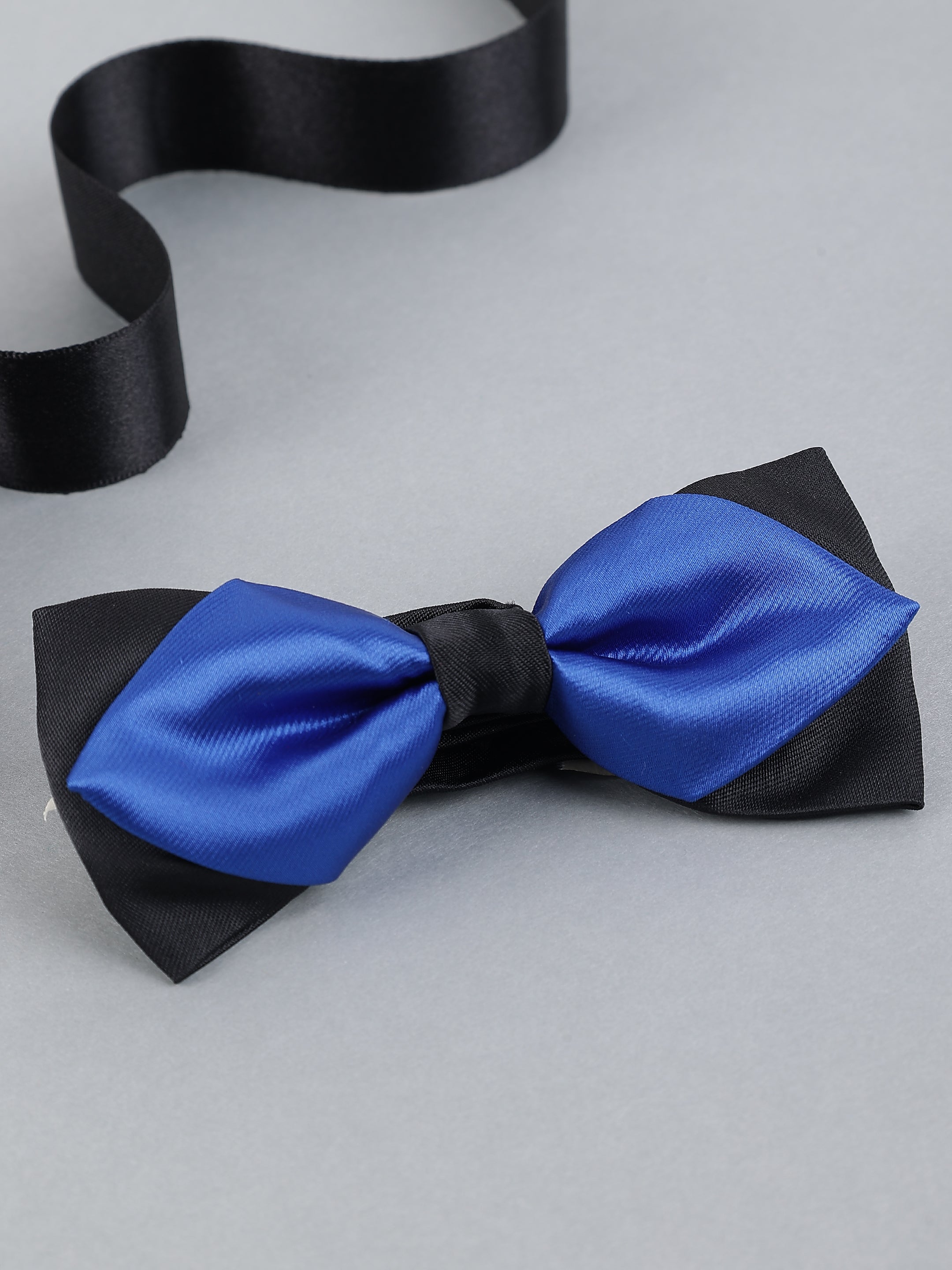 Dual-Tone Royal Blue & Black Bow Tie