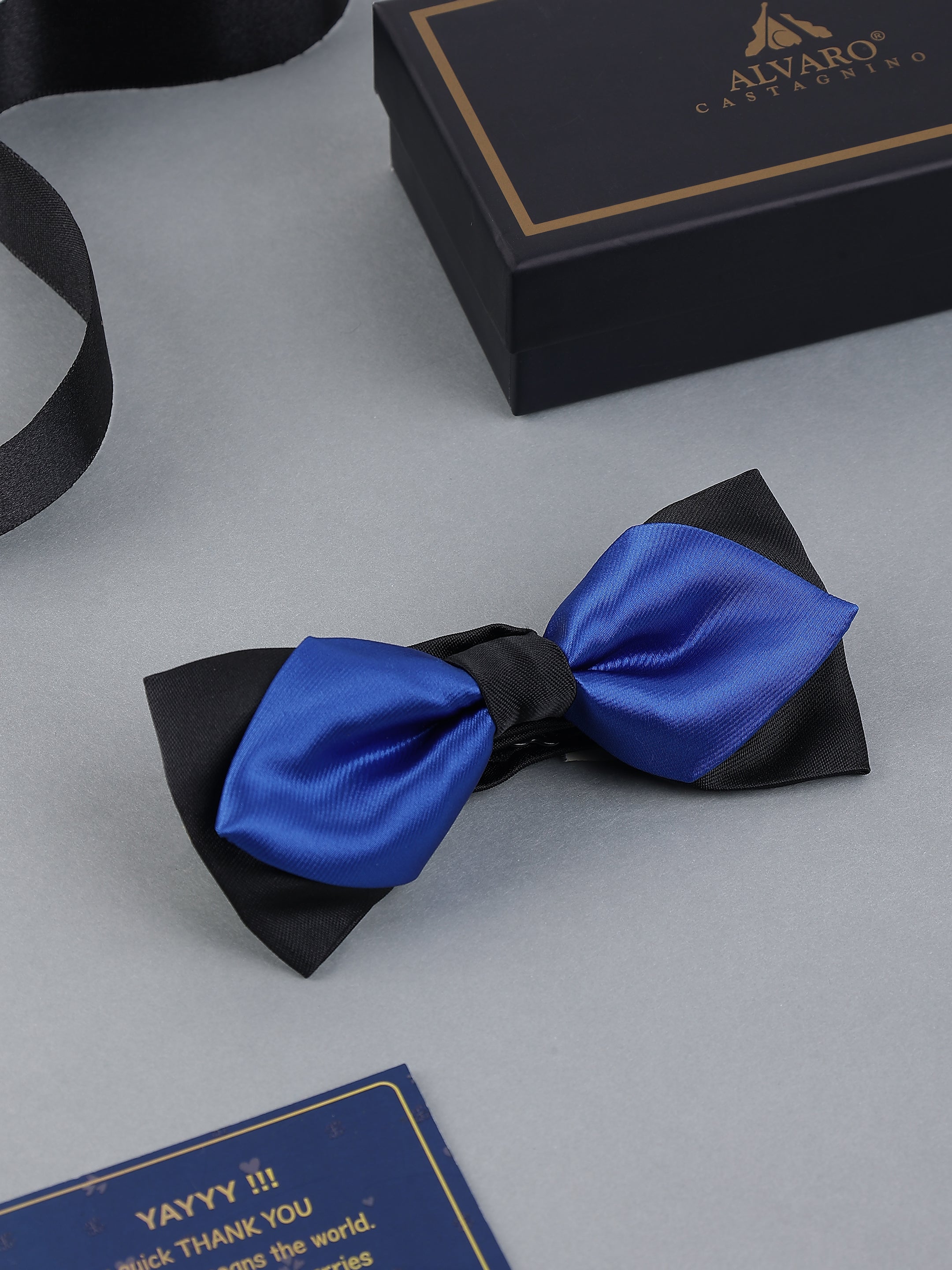 Dual-Tone Royal Blue & Black Bow Tie