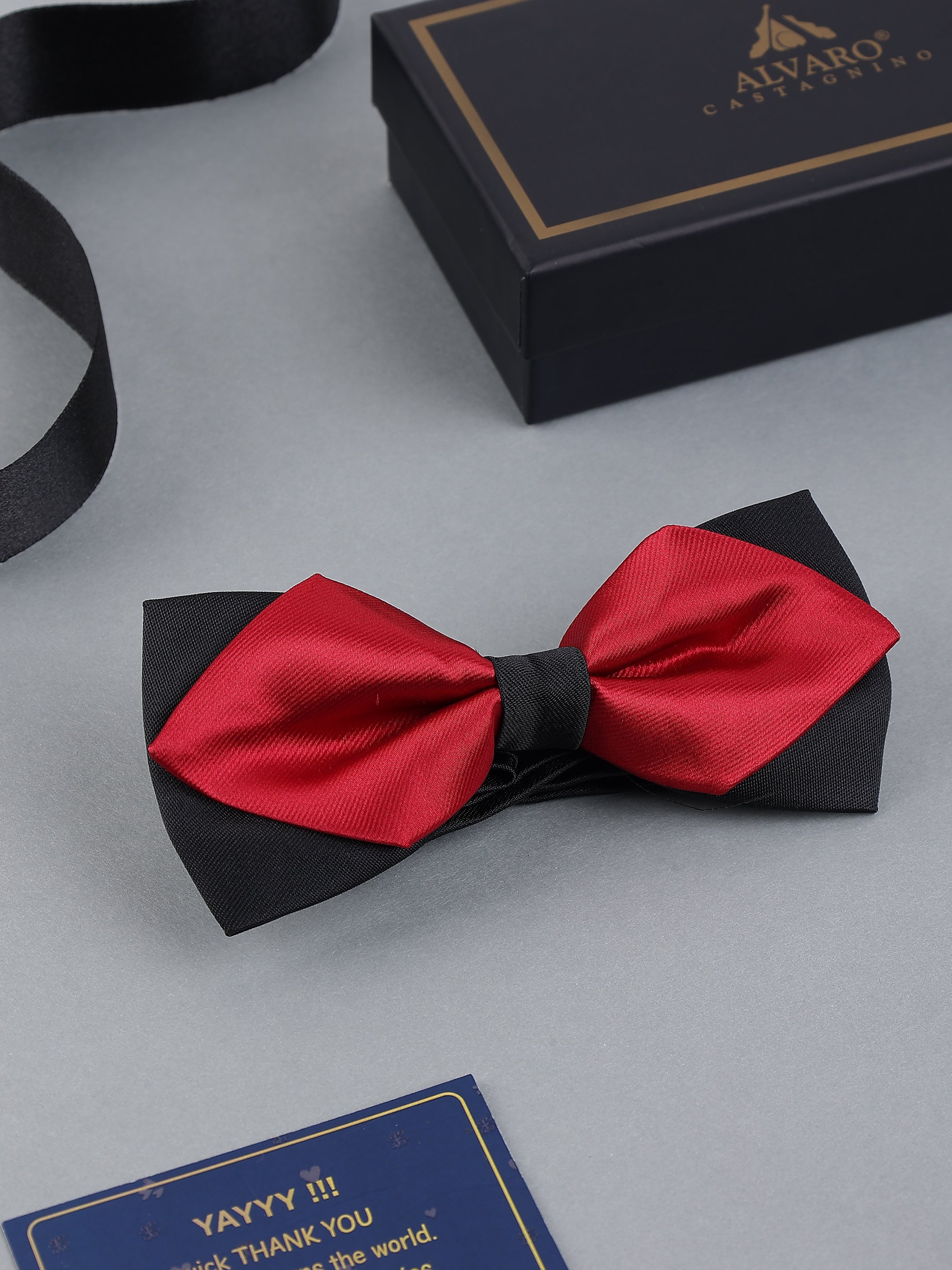 Dual-Tone Maroon & Black Bow Tie