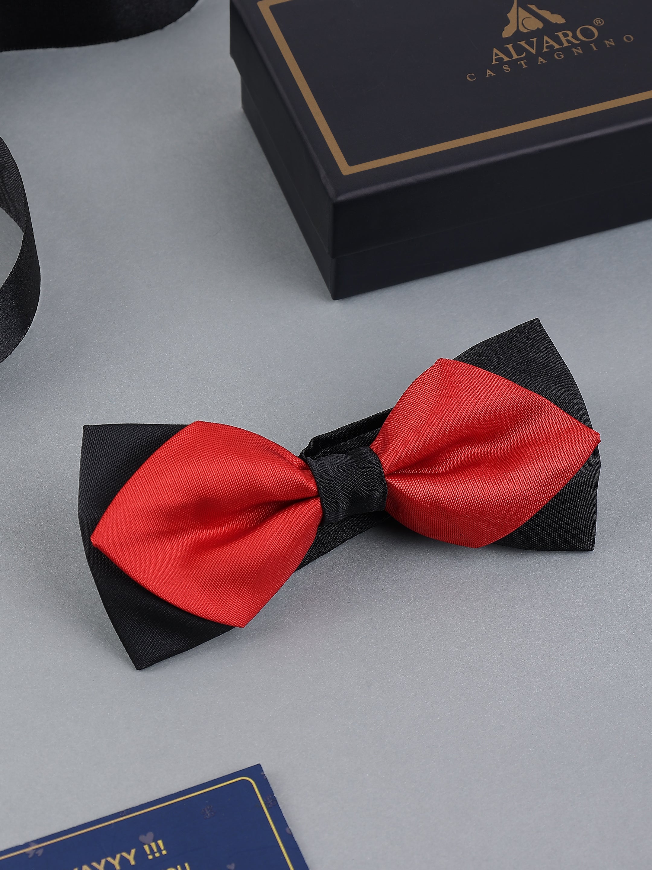 Dual-Tone Red & Black Bow Tie