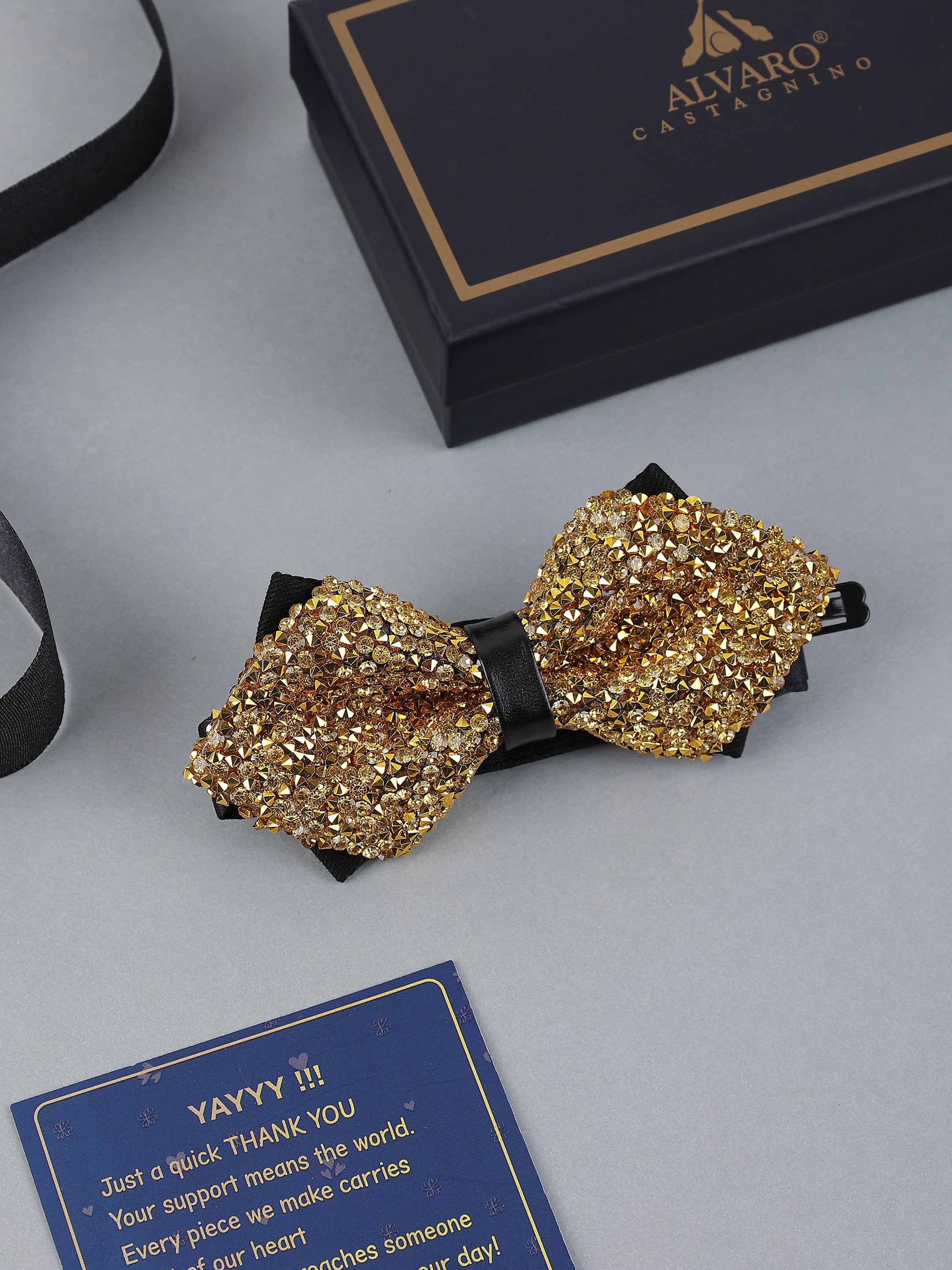 Citrine & Gold Jeweled Bow Tie