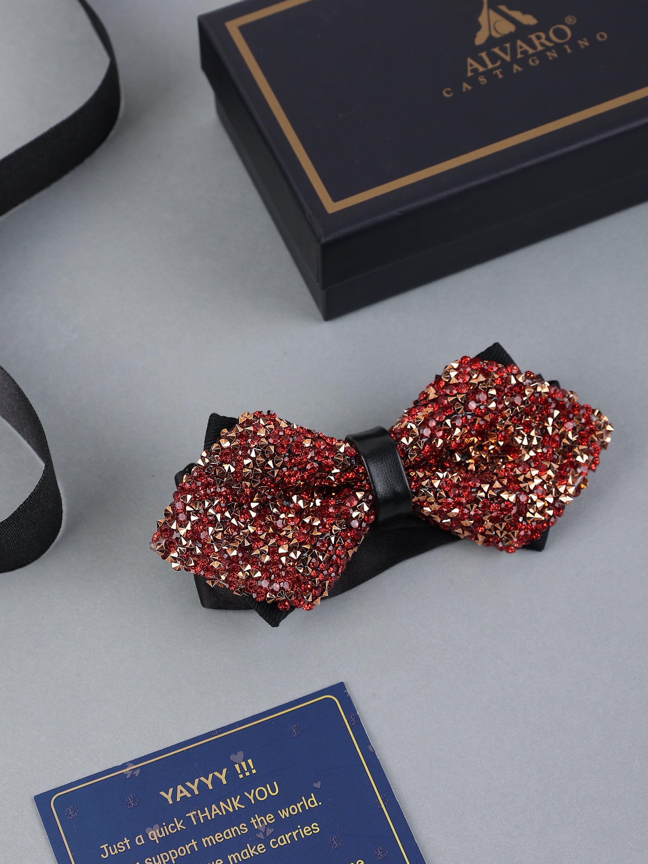 Garnet & Bronze Jeweled Bow Tie