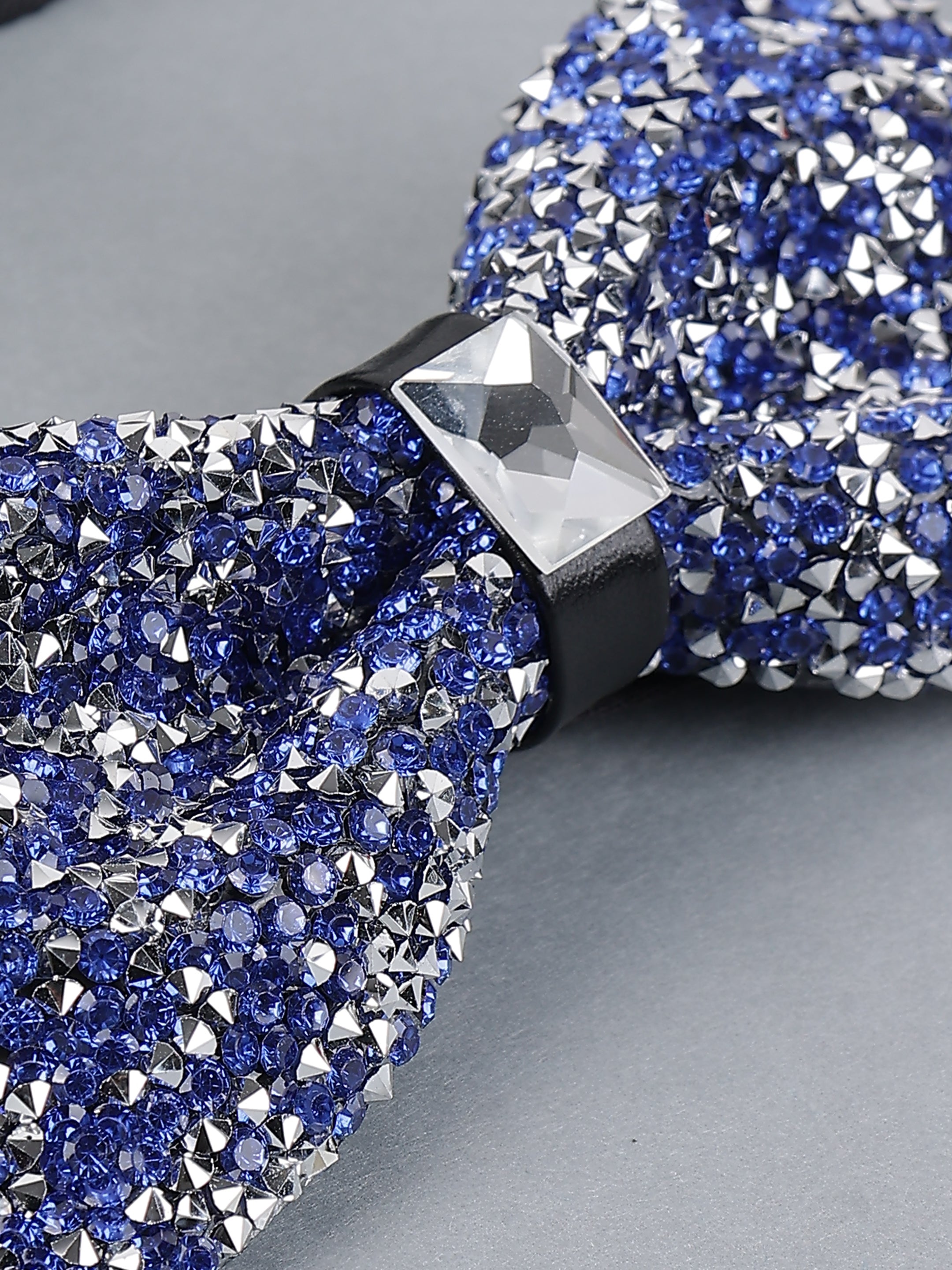 Blue & Silver Pavé Bow Tie