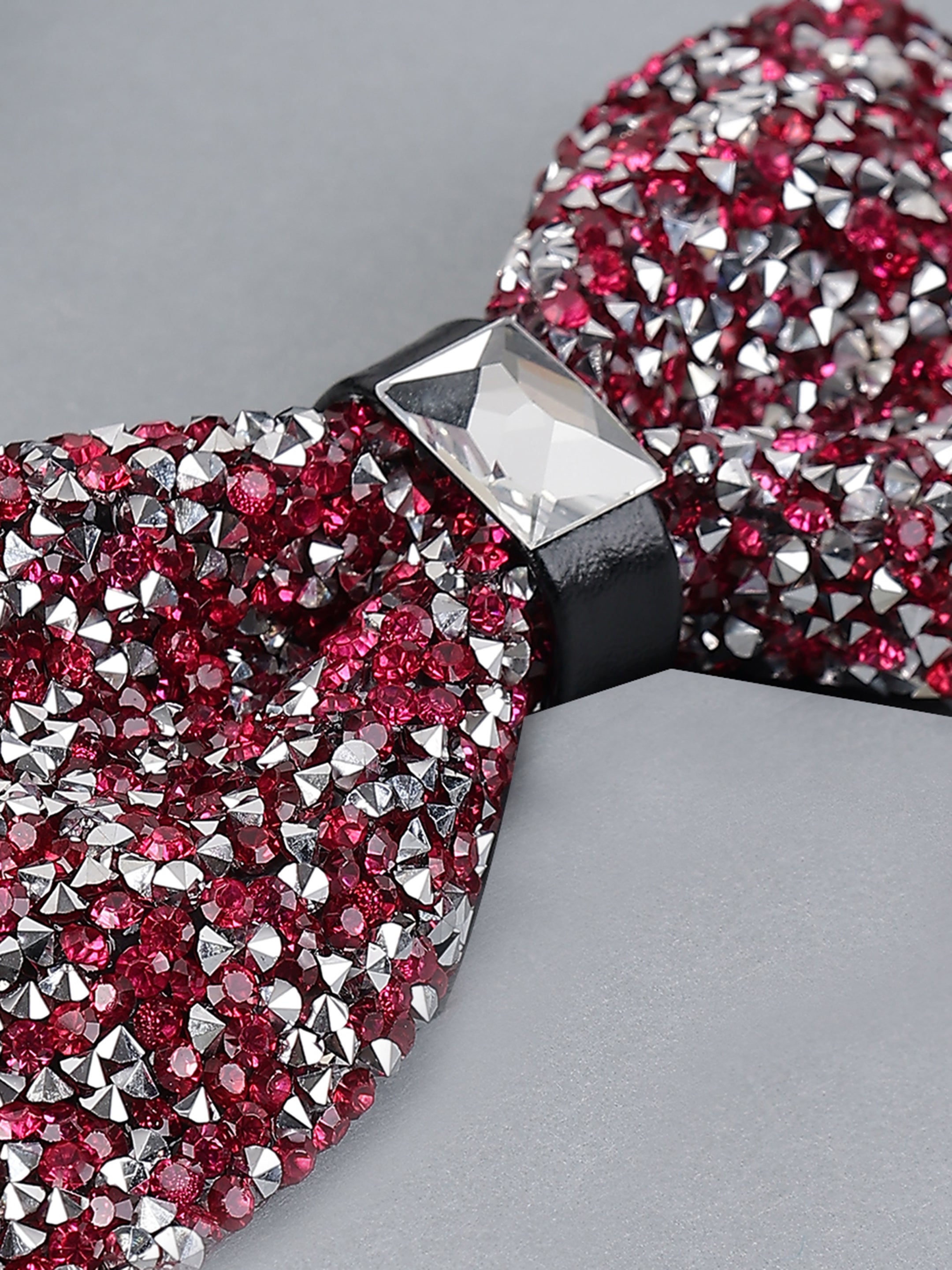 Crimson & Chrome Pavé Bow Tie