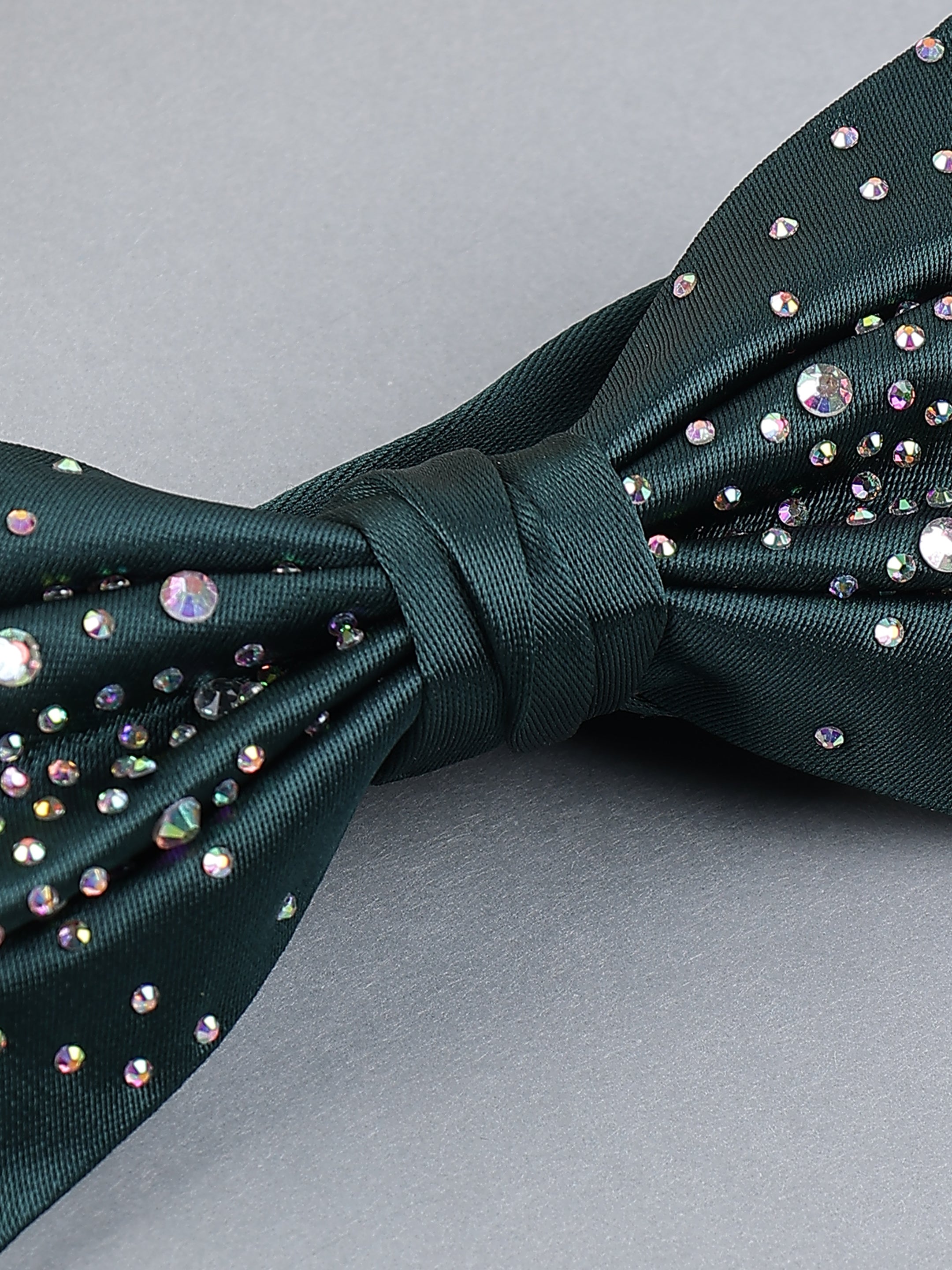 Emerald Galaxy Stone-Encrusted Bow Tie