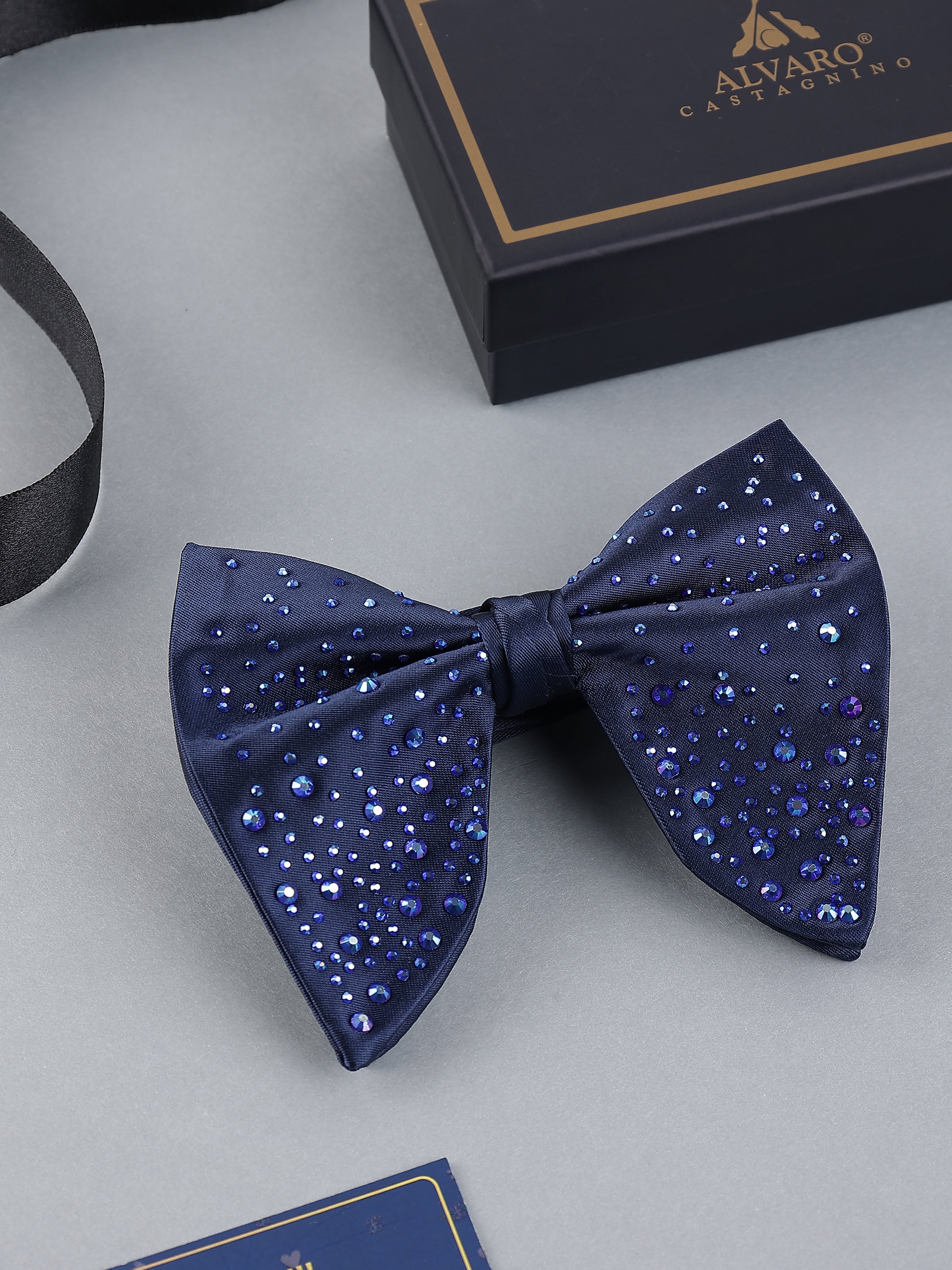 Sapphire Stardust Embellished Bow Tie