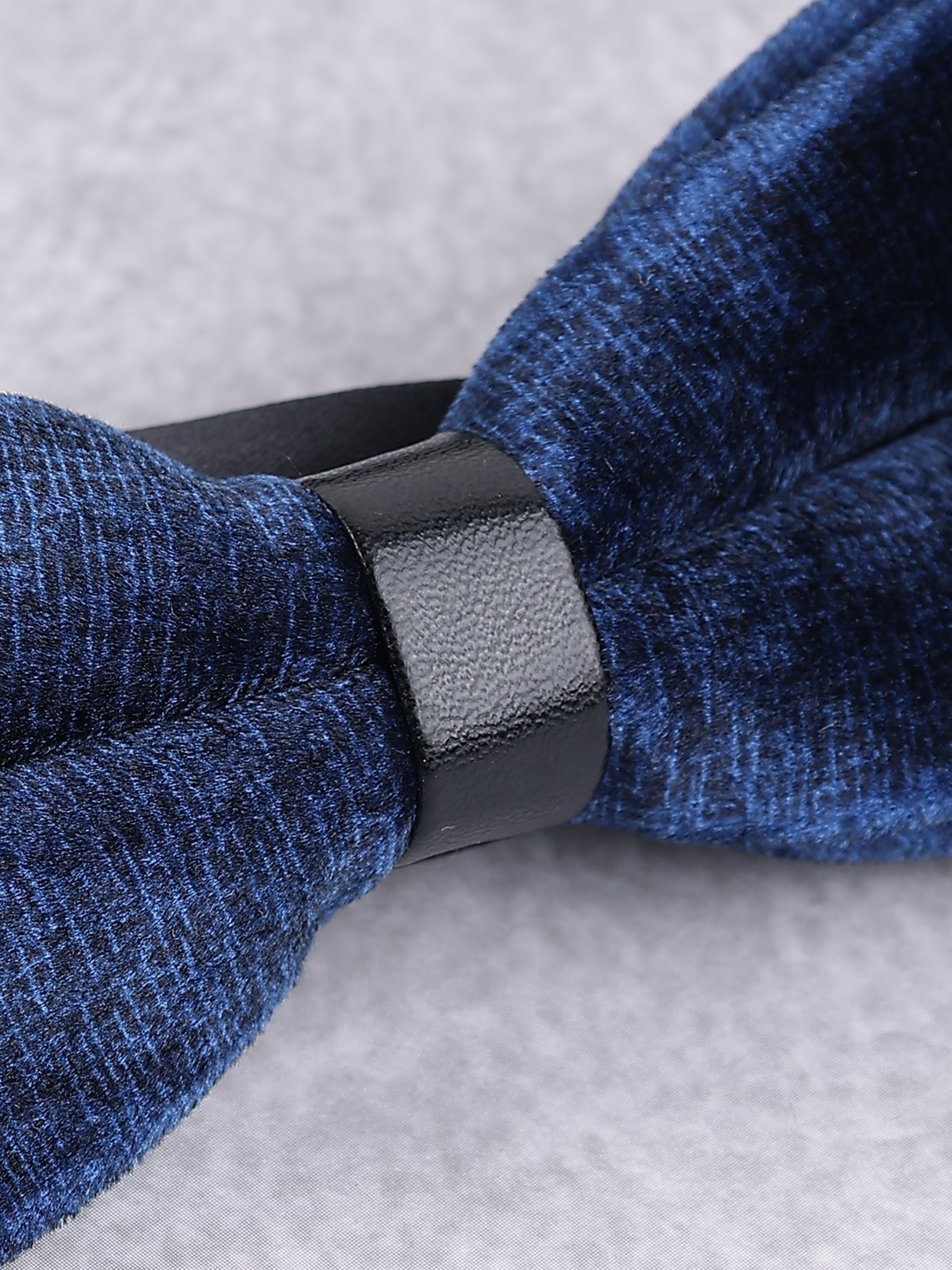 Navy Textured Velvet Bow Tie