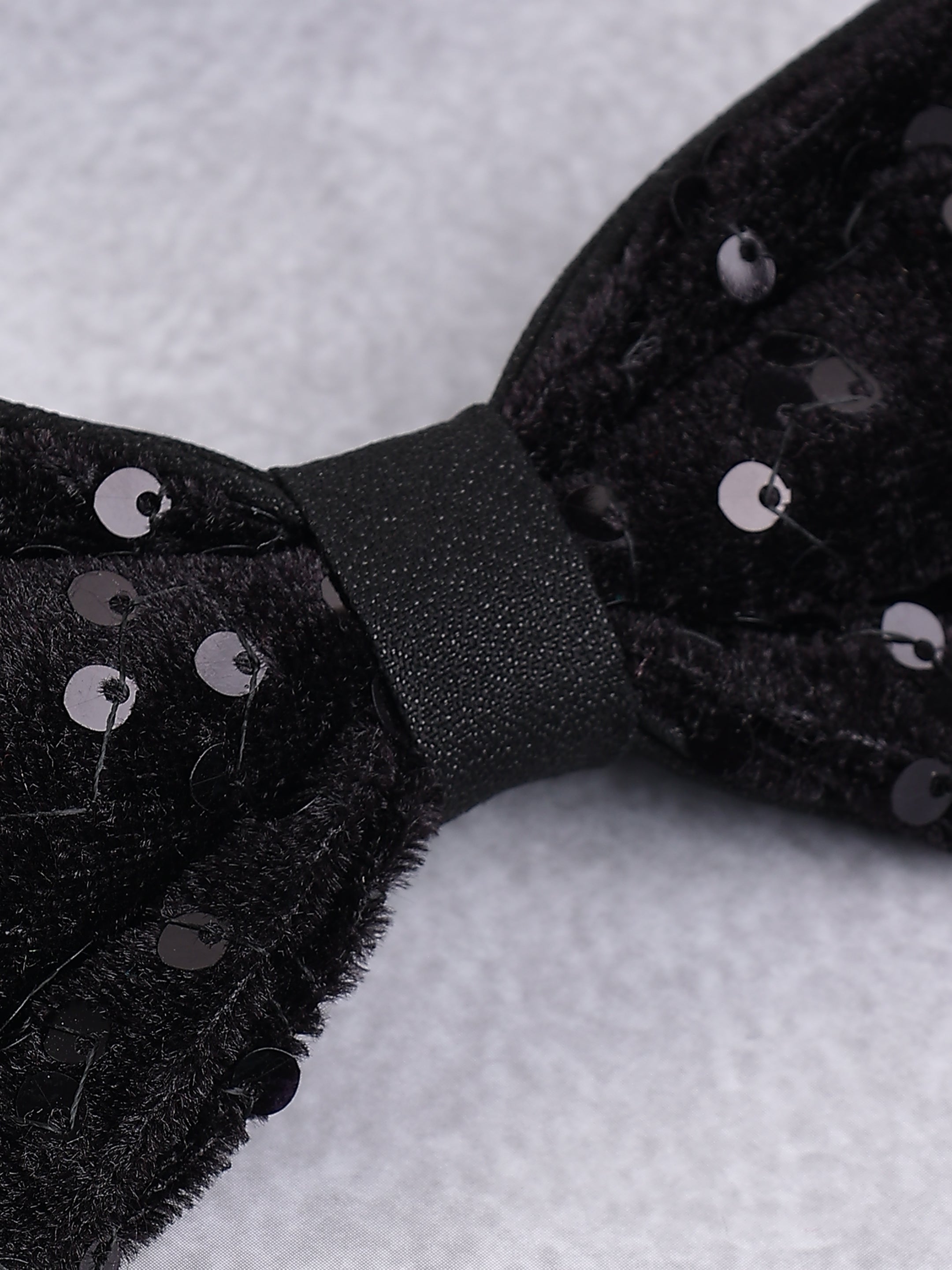 Midnight Sequin Velvet Bow Tie