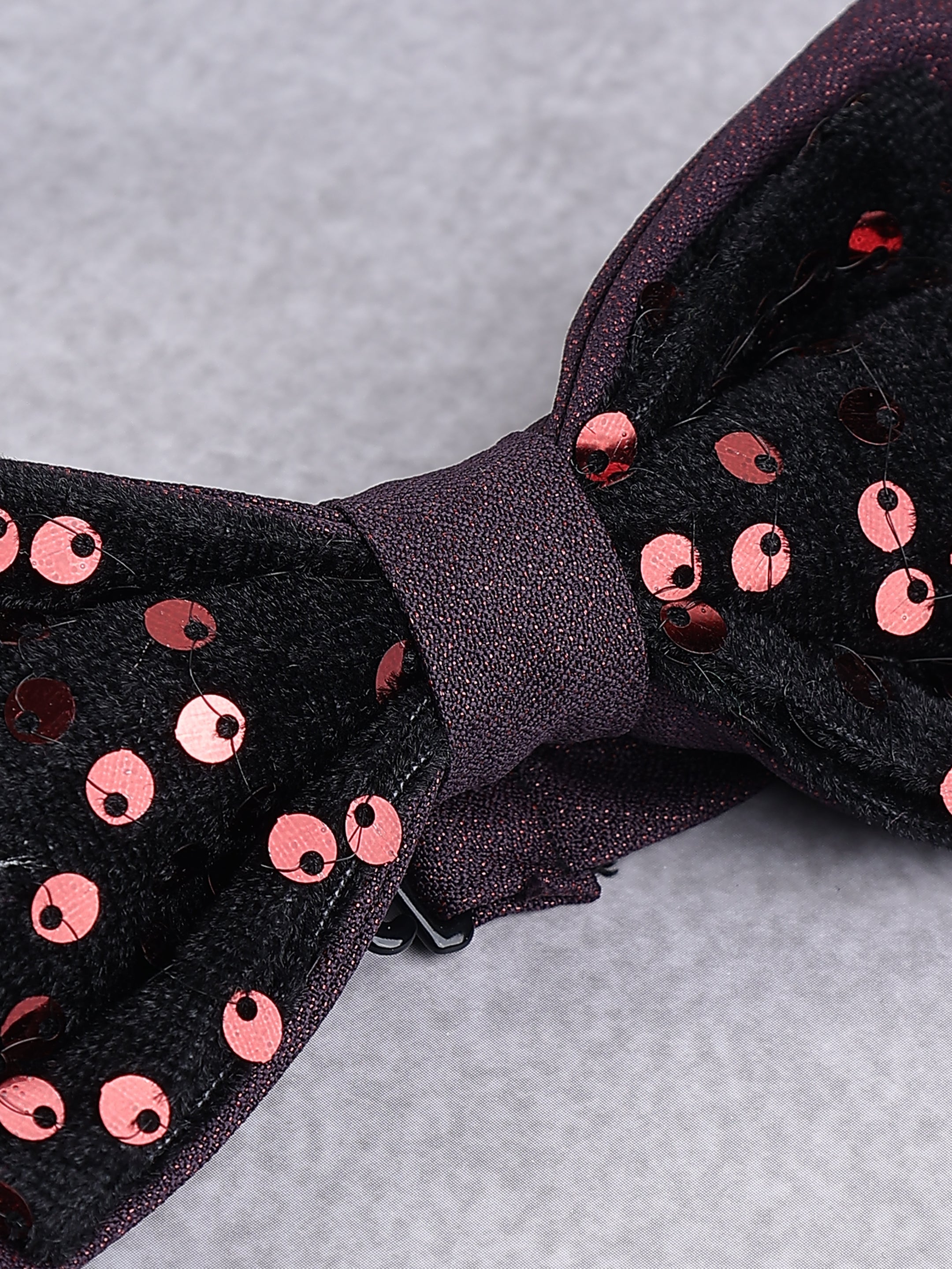 Garnet Sequin Embellished Bow Tie