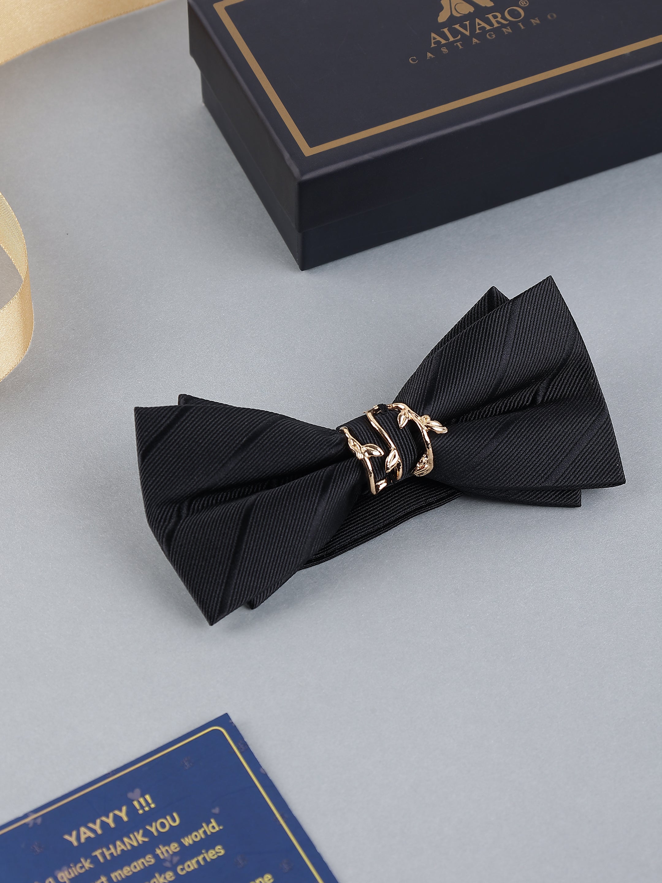 Crimson Laurel Branch Bow Tie
